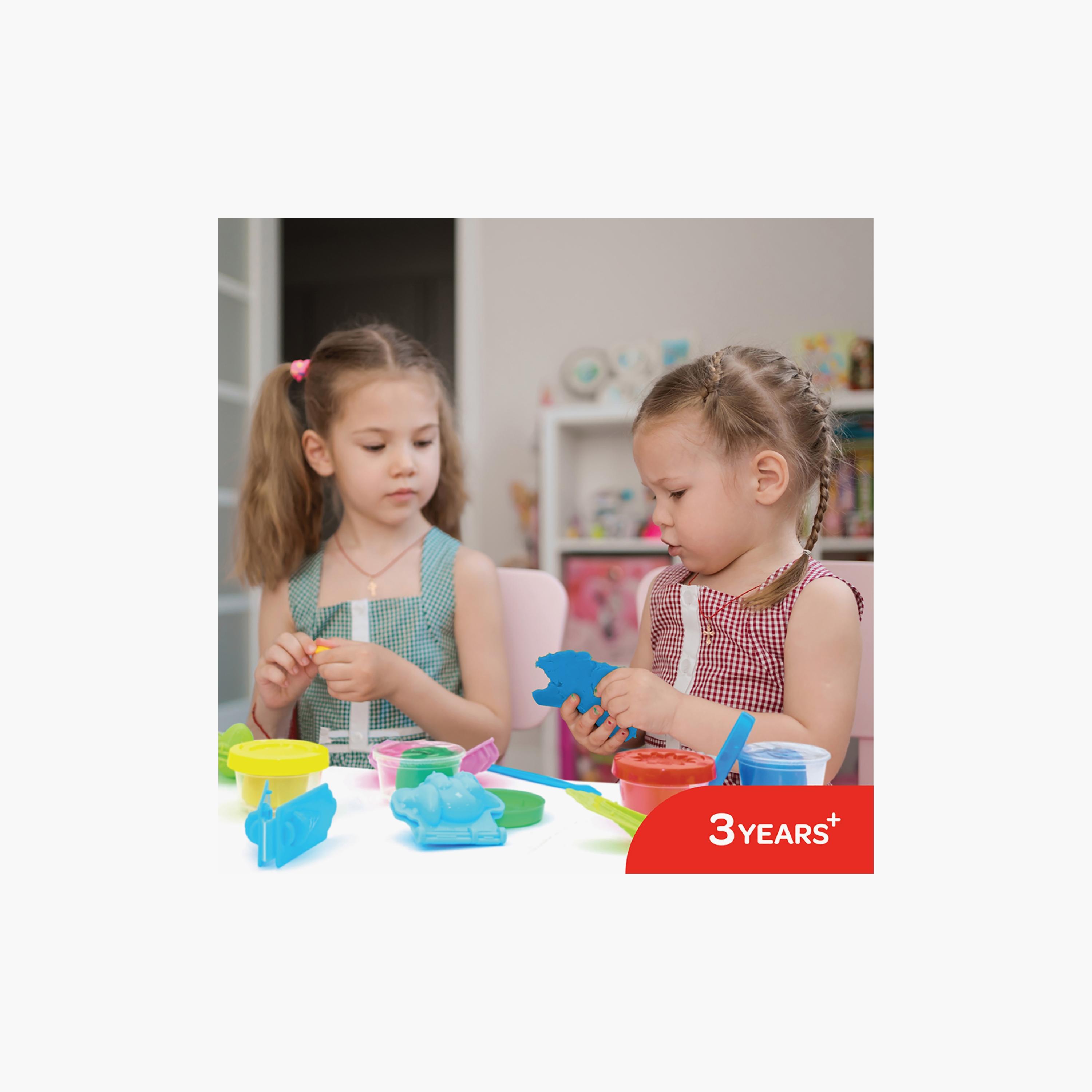 Moon 4-Piece Funny Dino Dough Creations Set with Molds, Multicolour, 3 Years+-school-artsandcrafts-image-4