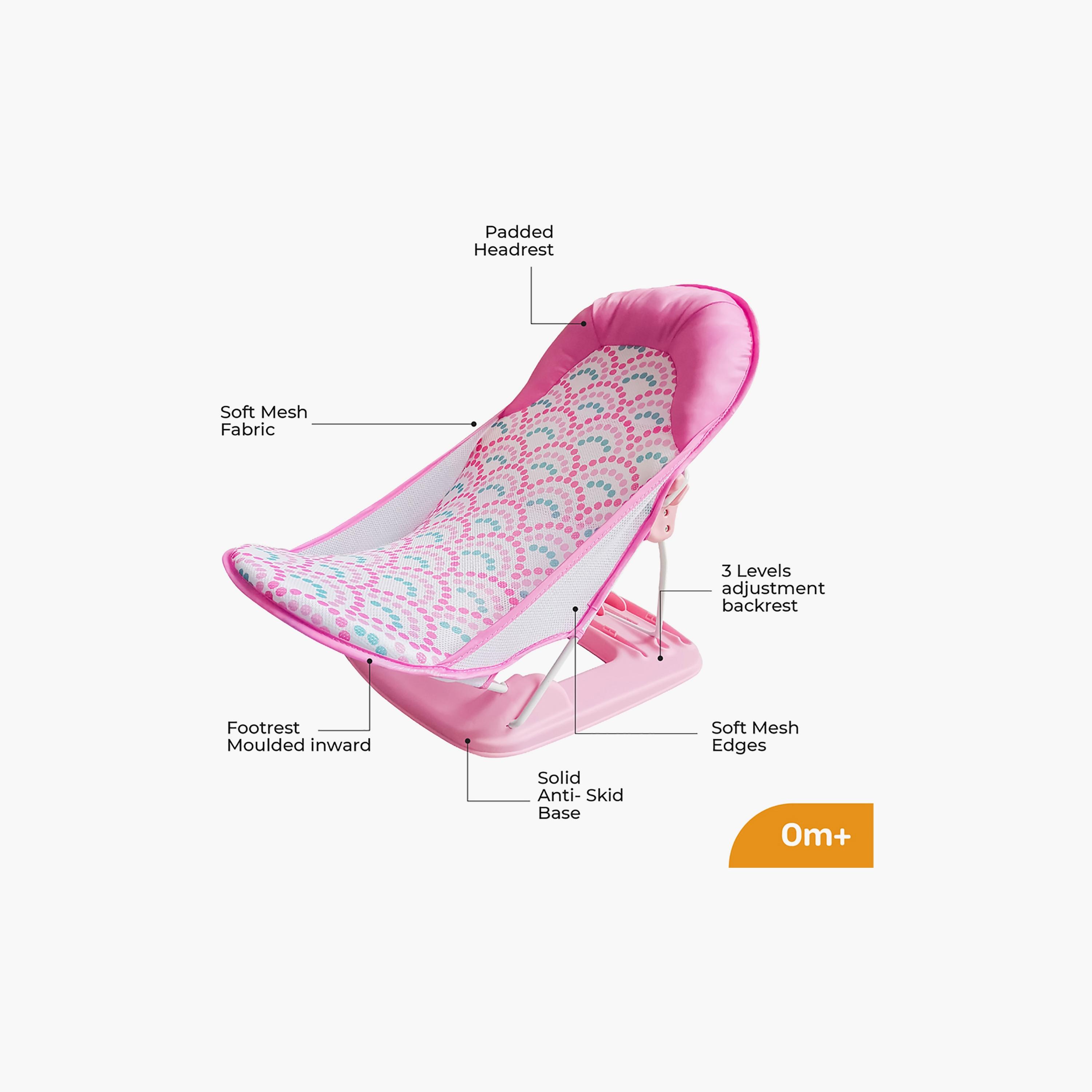 Moon Foldable Baby Bather, Pink-baby-bathandcare-bathtubs-image-2