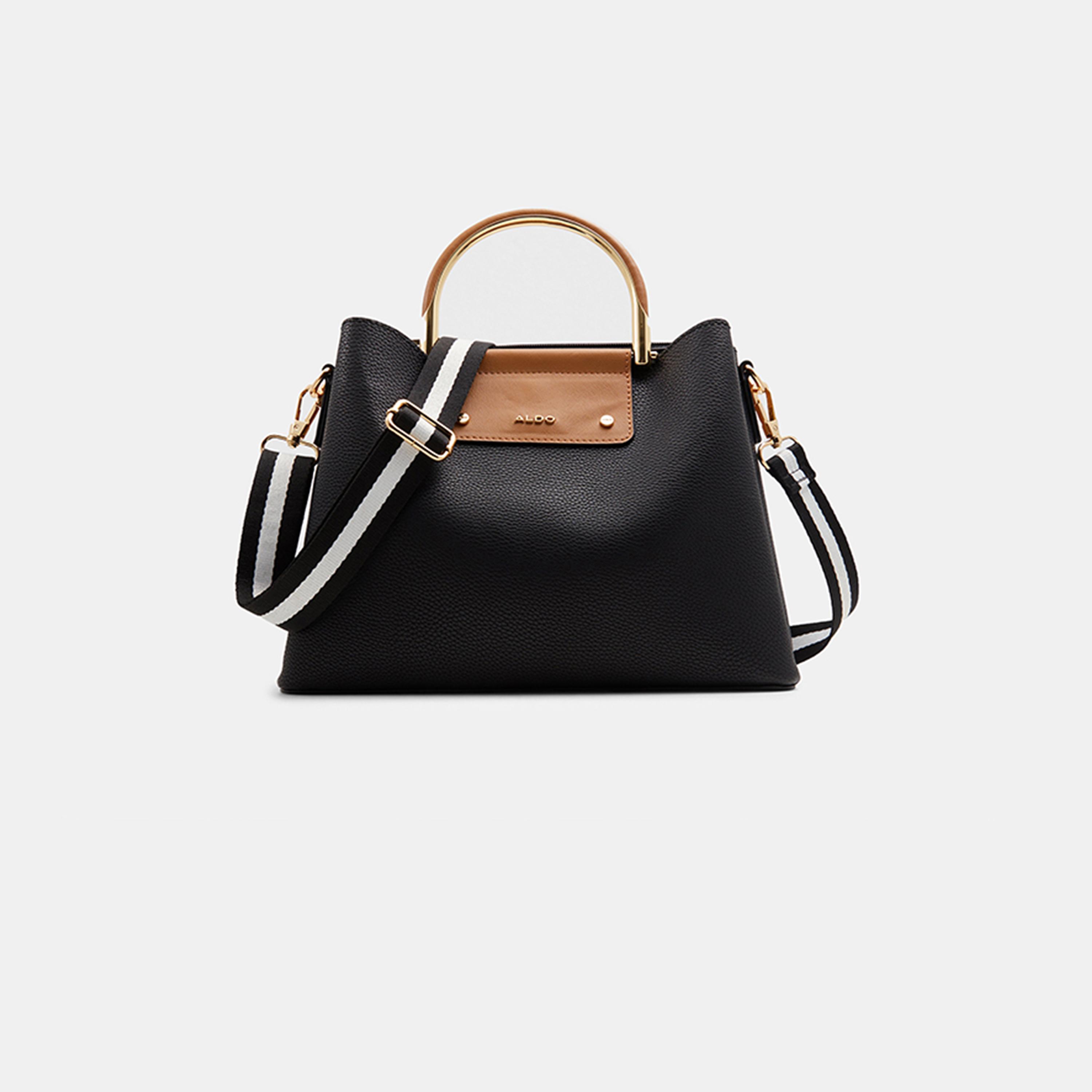Aldo Sloana Textured Double Handle Satchel Bag with Zipper and Detachable Strap-women-bagsandwallets-handbags-image-1