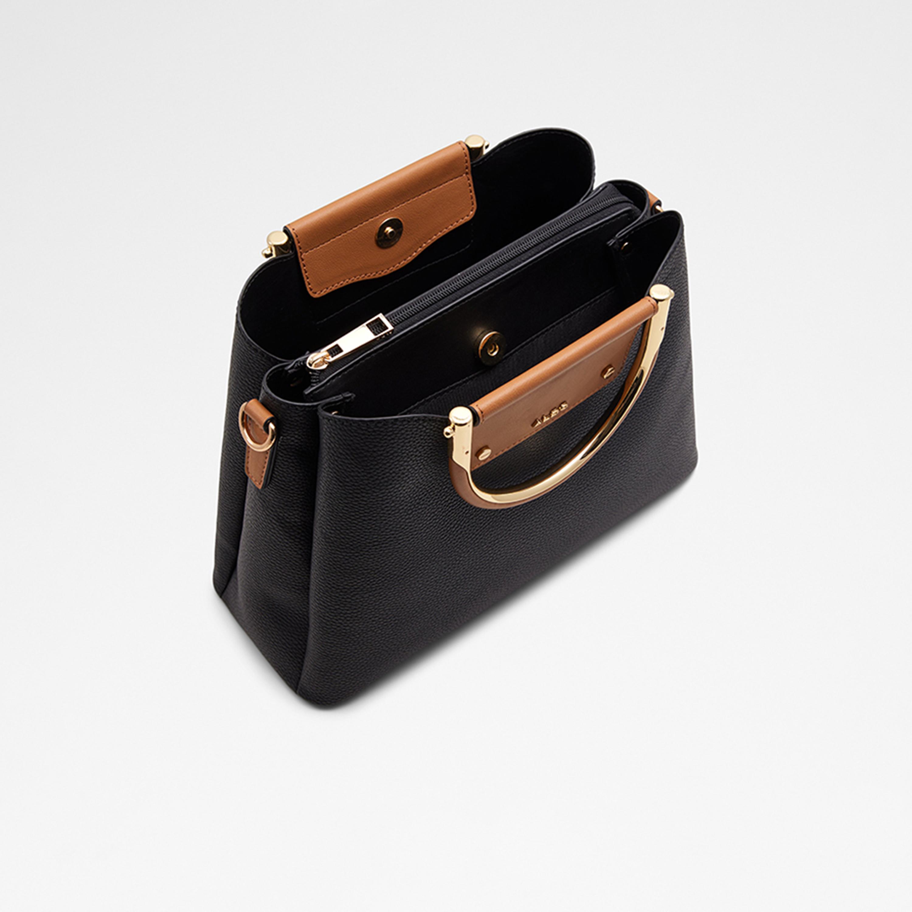 Aldo Sloana Textured Double Handle Satchel Bag with Zipper and Detachable Strap-women-bagsandwallets-handbags-image-3