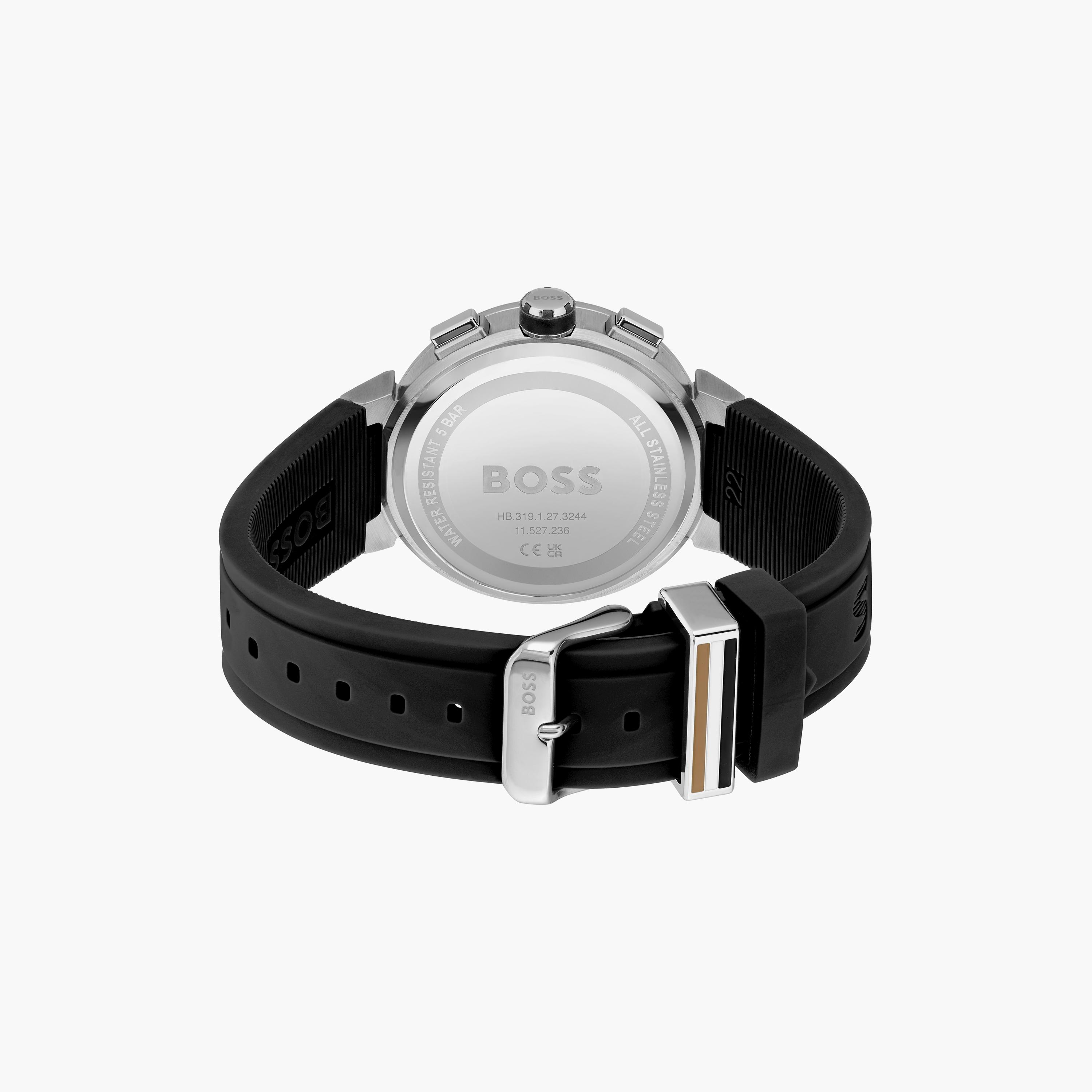 ساعة هيوغو بوس للرجال 44 ملم كرونوغراف سيليكون سوداء | 1513997-men-watchesandjewellery-watches-image-3