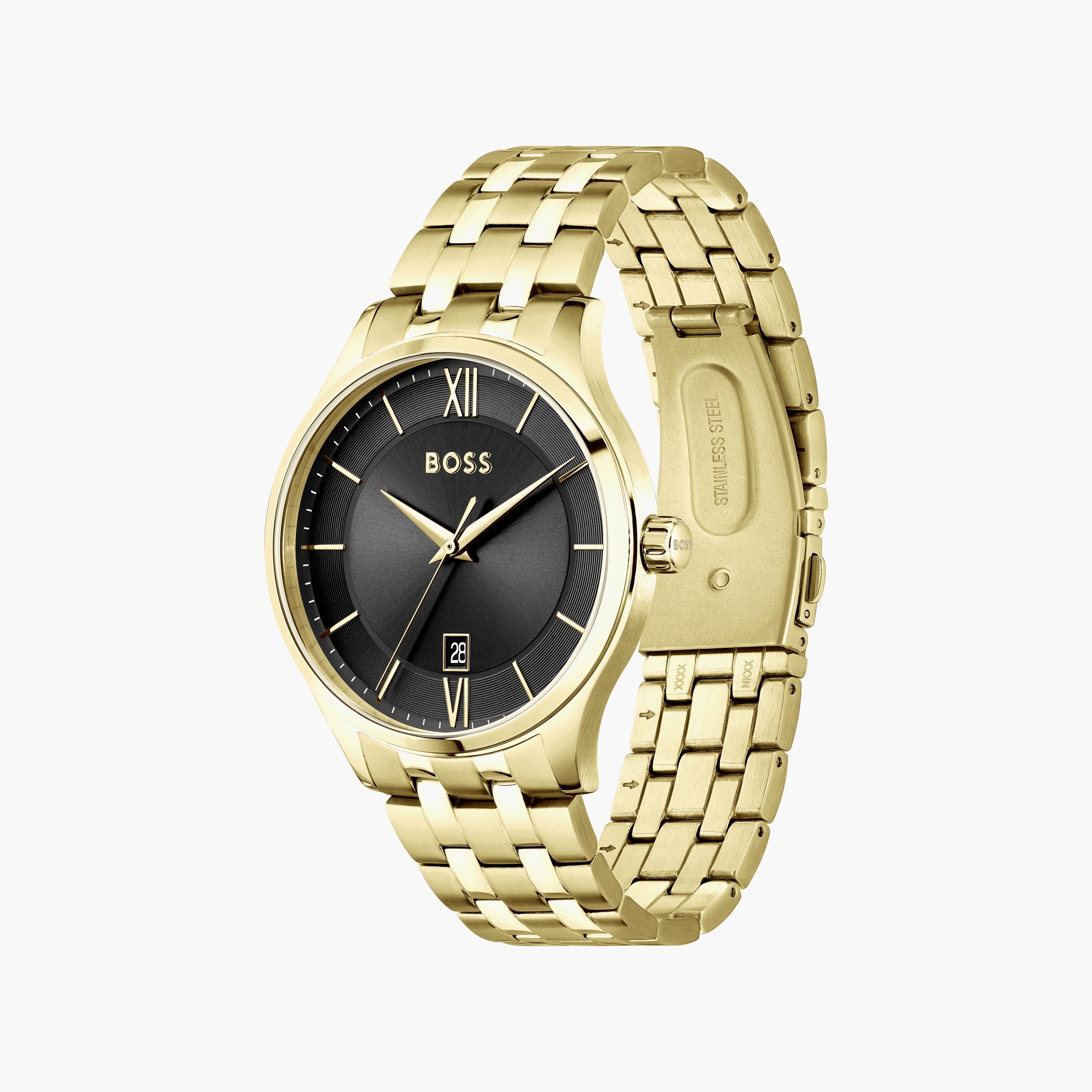 ساعة هيوغو بوس للرجال 41 ملم ذهبية أنالوج من الستانلس ستيل | 1513897-men-watchesandjewellery-watches-image-2