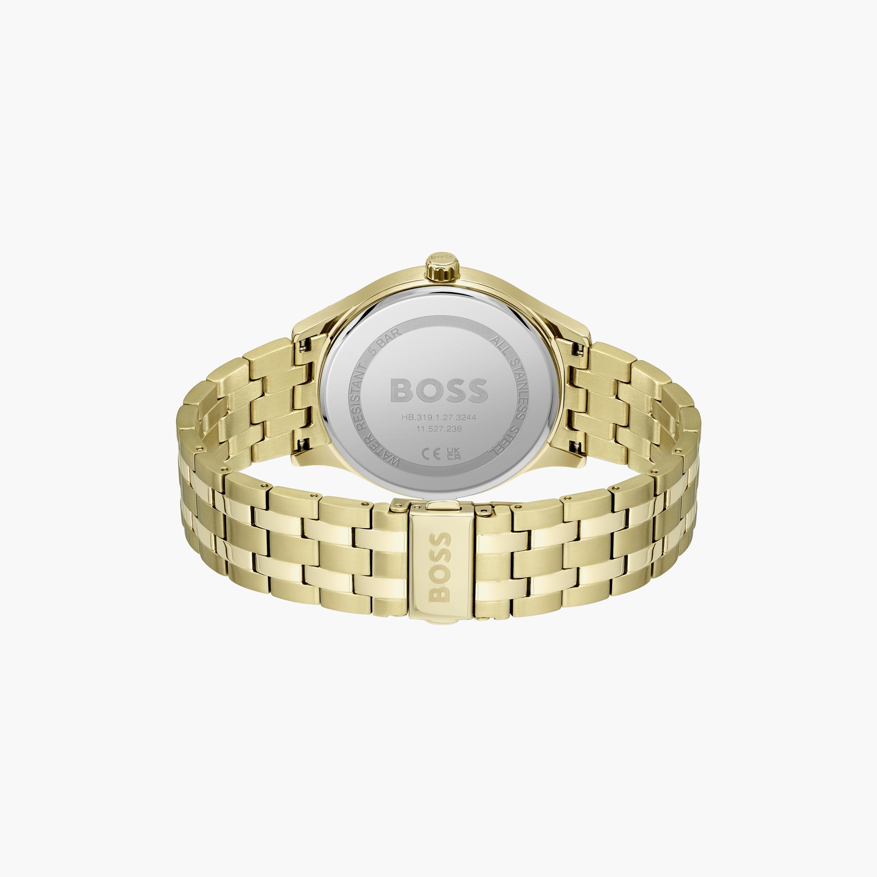 ساعة هيوغو بوس للرجال 41 ملم ذهبية أنالوج من الستانلس ستيل | 1513897-men-watchesandjewellery-watches-image-3