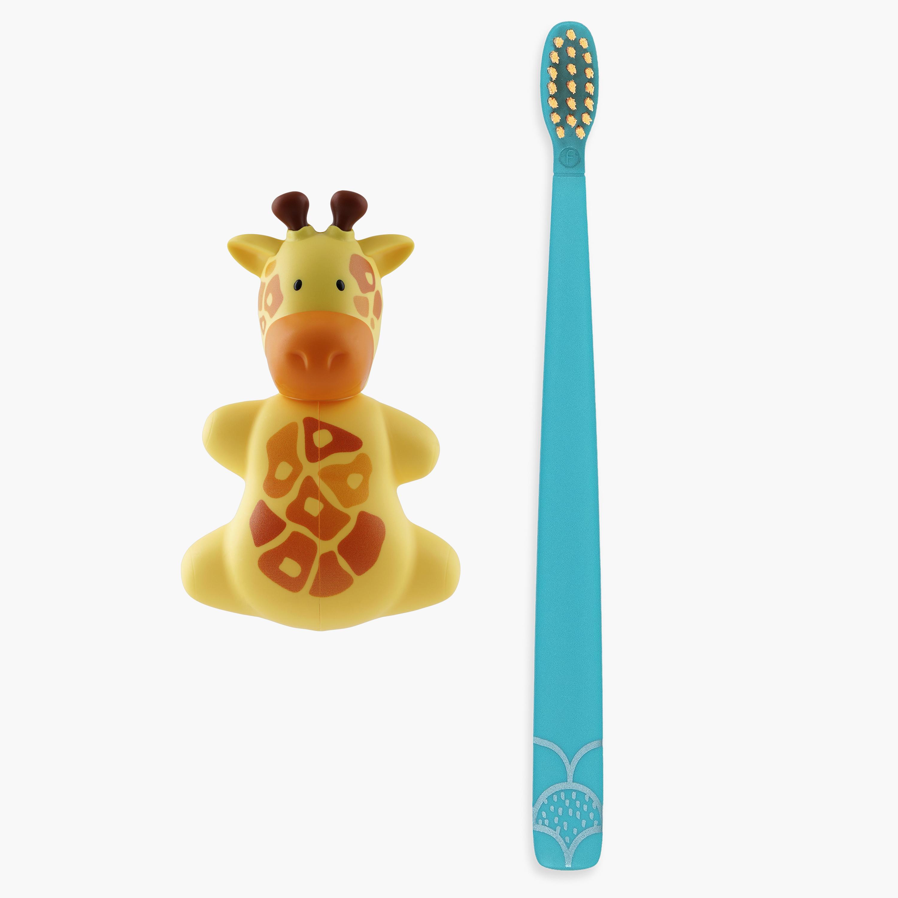 فرشاة أسنان صحية مع قطعتين من غطاء فرشاة الأسنان من فليبر، زرافة وأسد-baby-bathandcare-oralcare-image-4