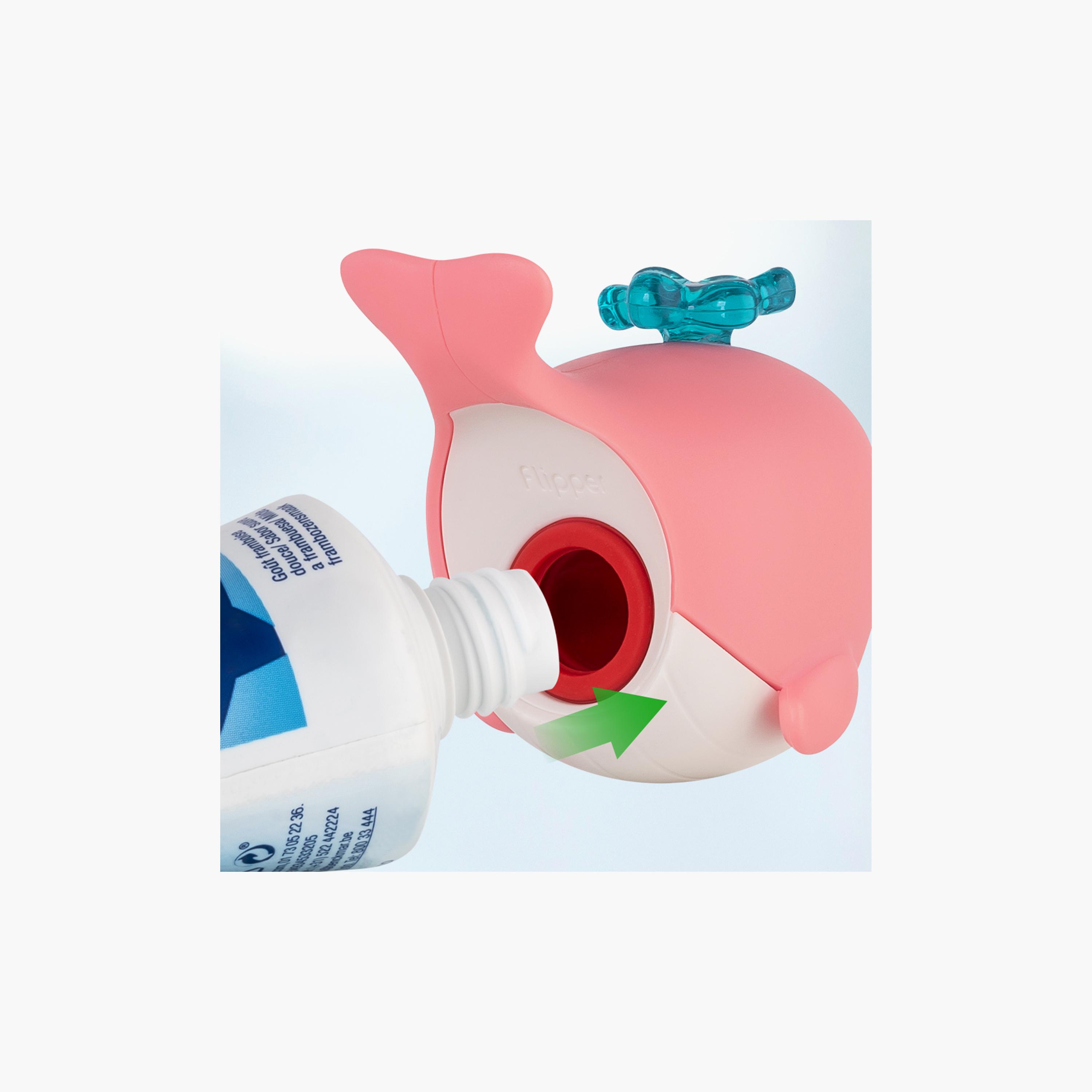 Flipper Toothbrush with Toothbrush Cover & Toothpaste Tube Squeezer, Giraffe & Pinki-baby-bathandcare-oralcare-image-3
