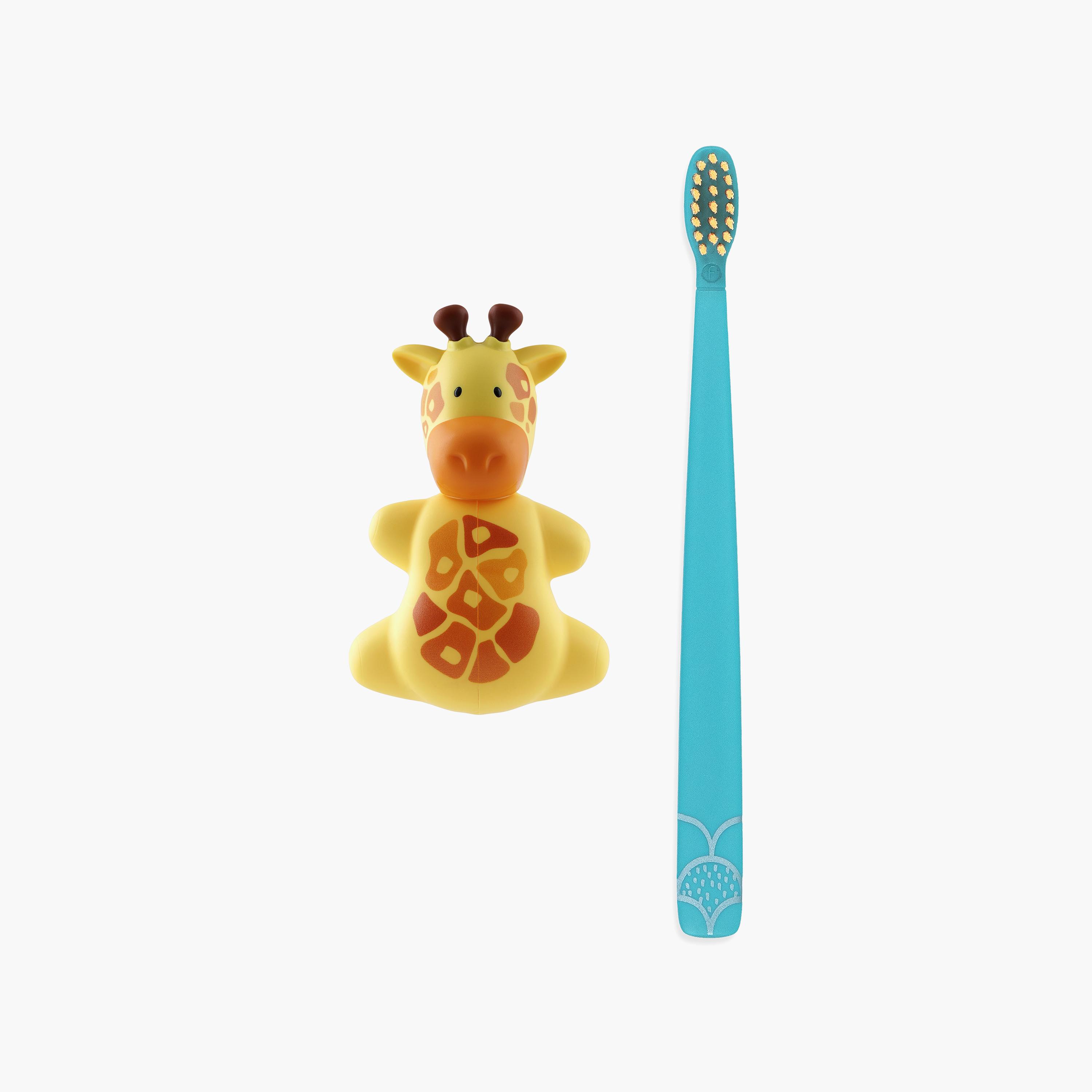 Flipper Toothbrush with Toothbrush Cover & Toothpaste Tube Squeezer, Giraffe & Pinki-baby-bathandcare-oralcare-image-5