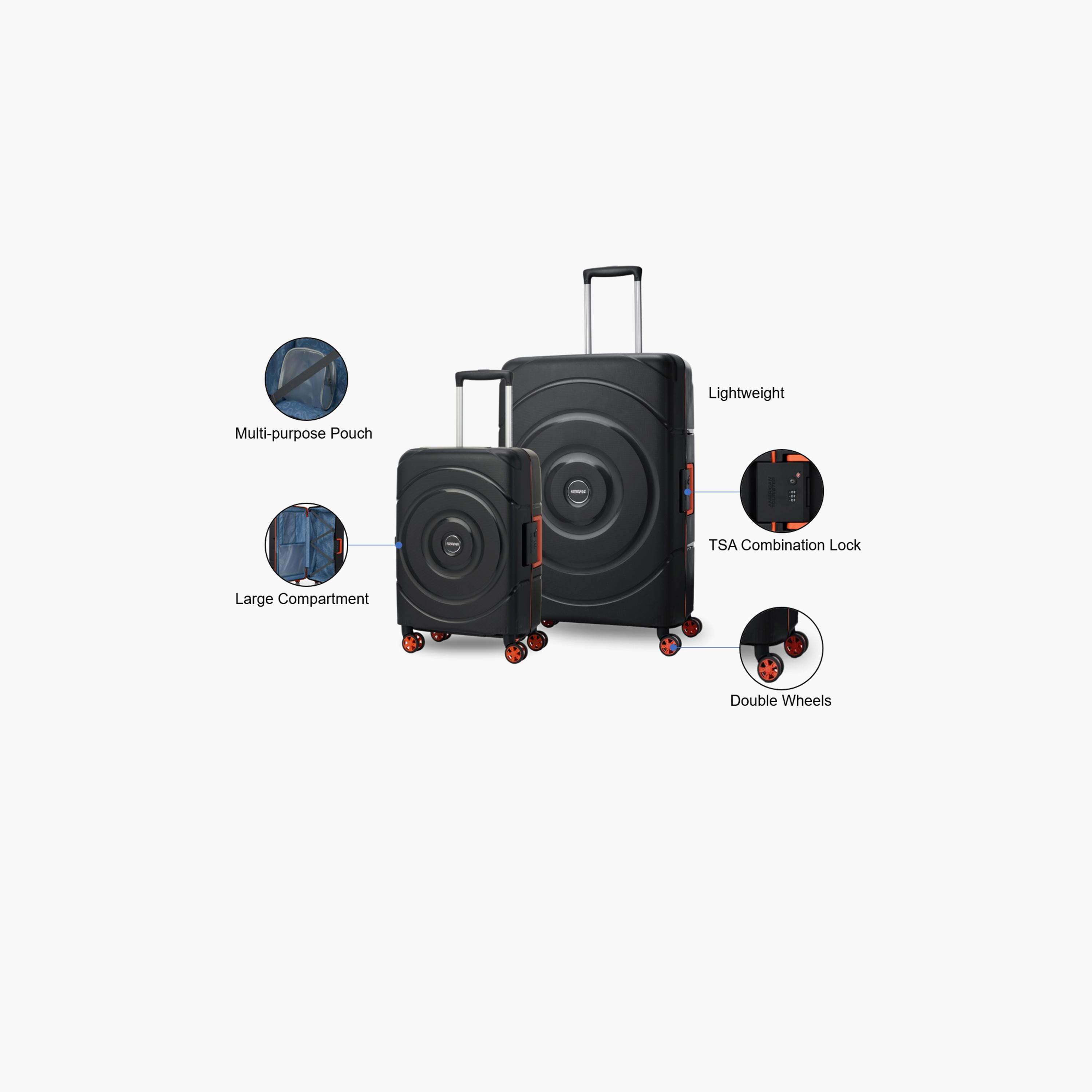 American Tourister Circurity Set of 2 Polypropylene Hard Sided 4-Wheeler Spinner Luggage Trolley Bag with TSA Lock-travel-luggagesandbags-luggage-image-4
