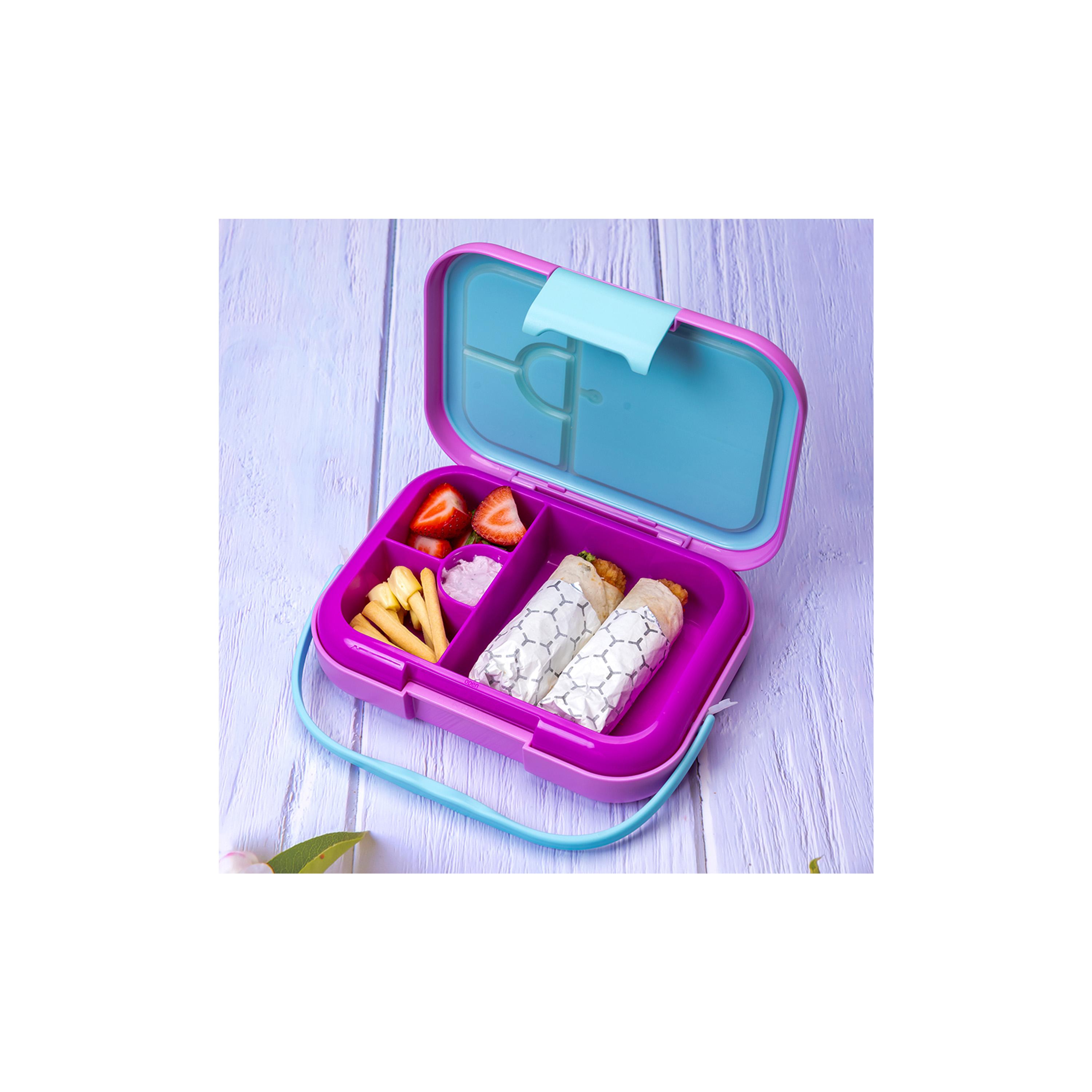 Eazy Kids 4 Compartment Bento Lunch Box, Mat, 900 ml-school-lunchessentials-lunchboxes-image-7