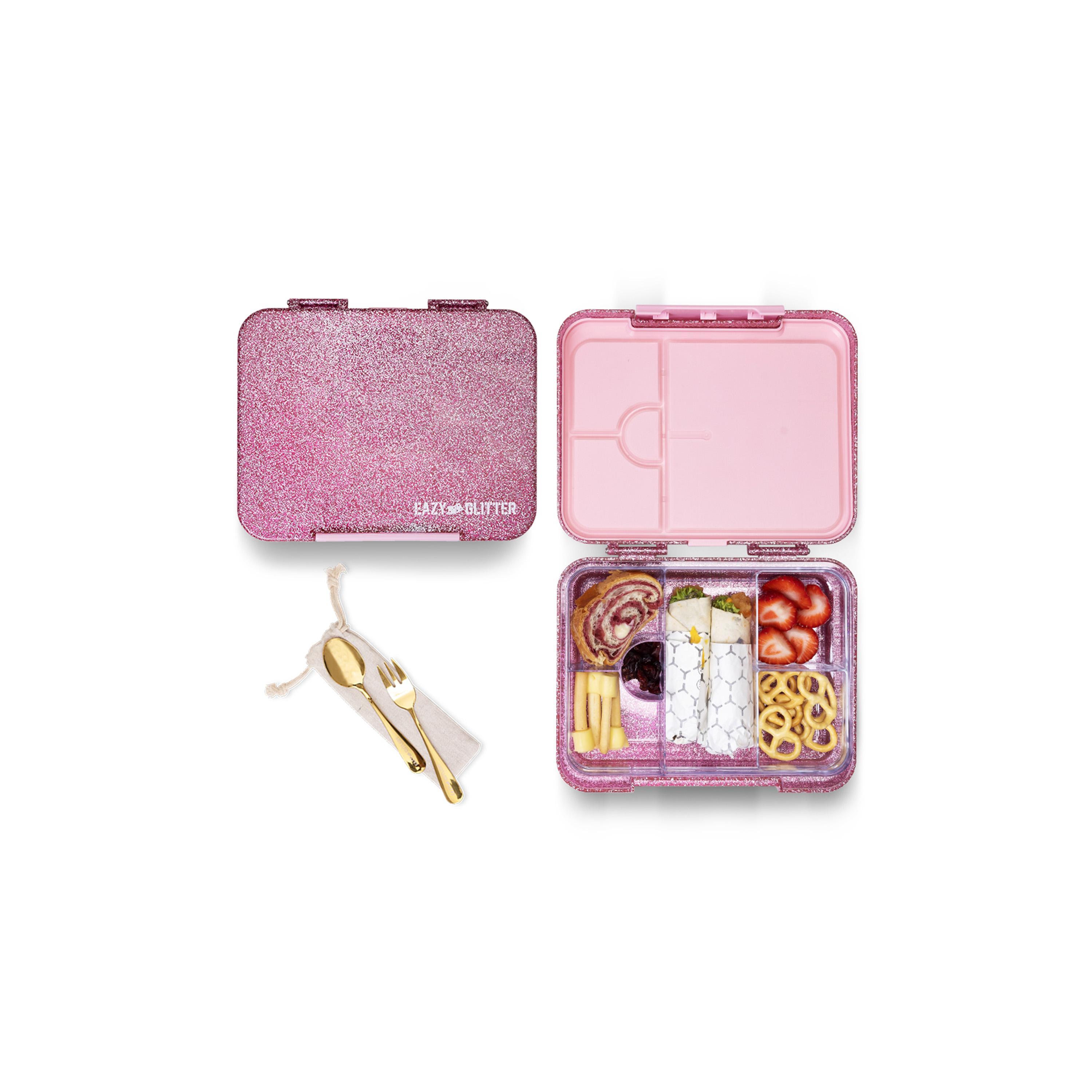 Eazy Kids 6 & 4 Convertible Bento Lunch Box Set, Glitter-school-lunchessentials-lunchboxes-image-1