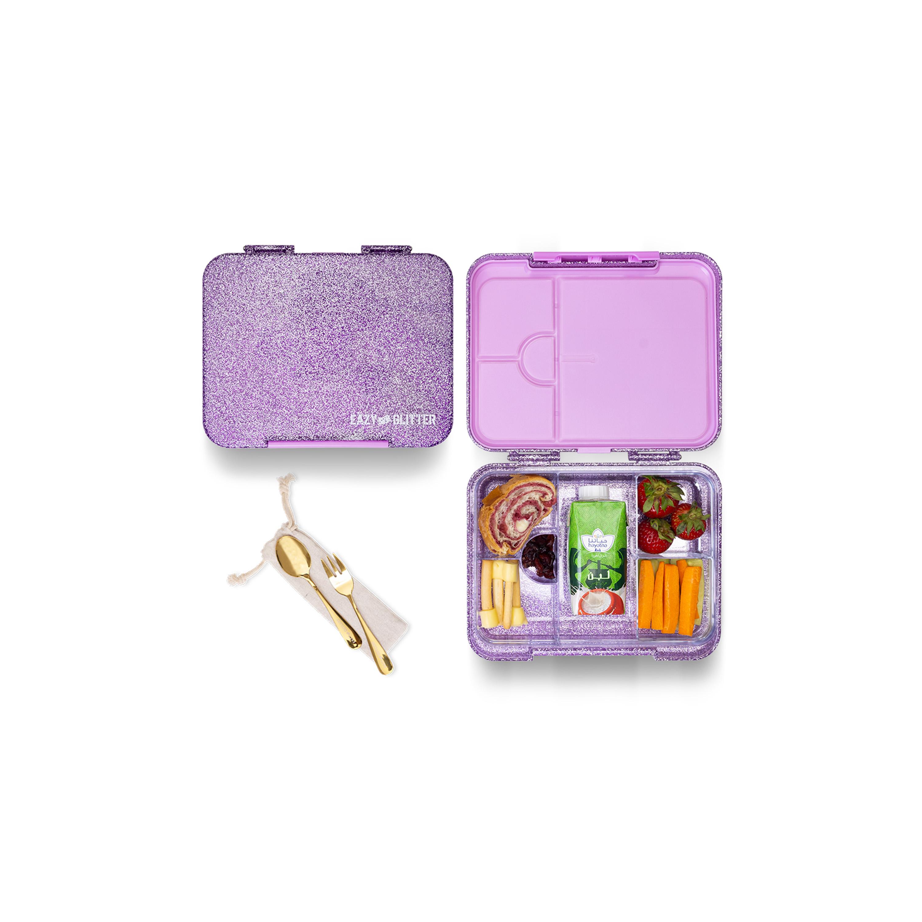 صندوق غداء بينتو قابل للتحويل 6 و4 من إيزي كيدز، جليتر-school-lunchessentials-lunchboxes-image-1