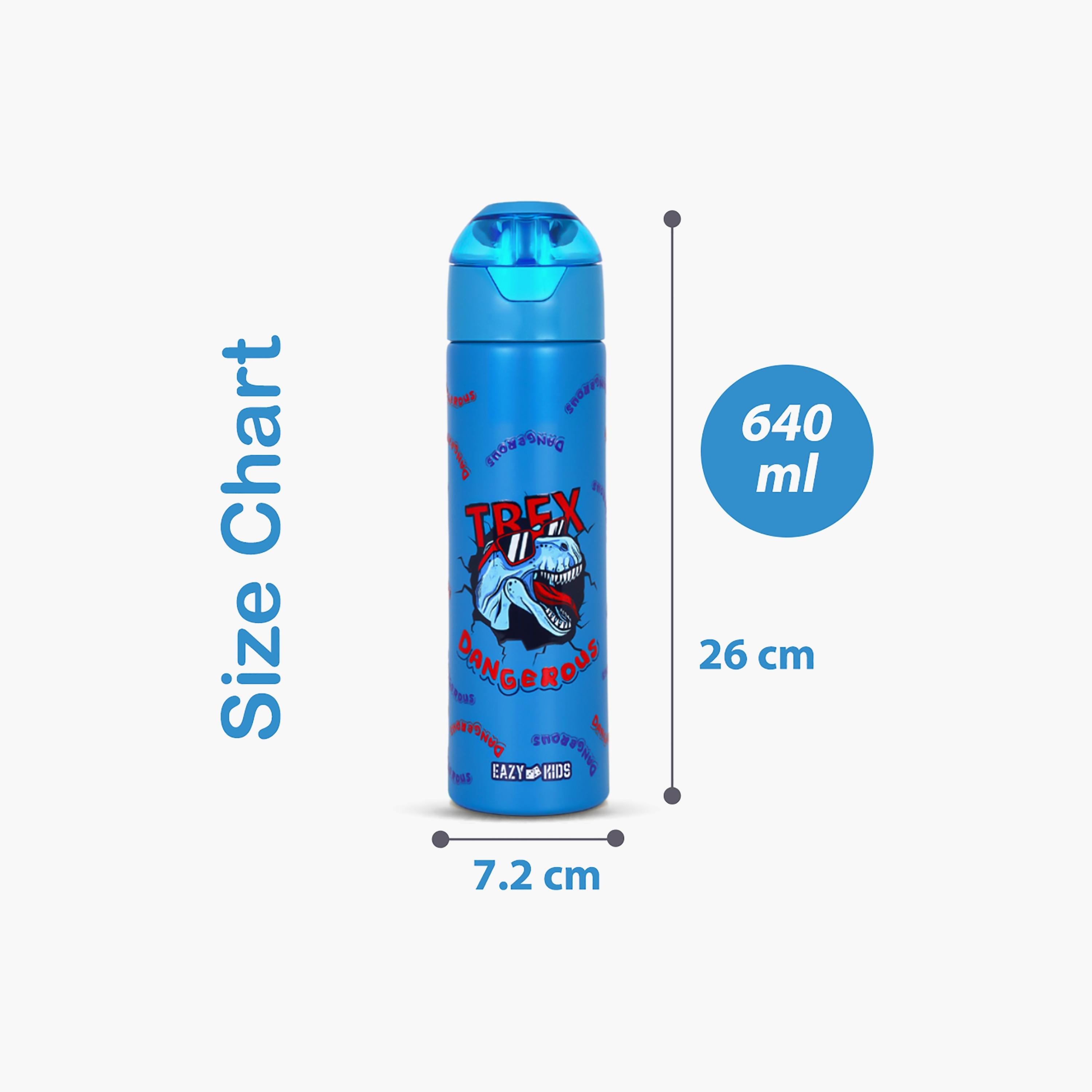 Eazy Kids Insulated Stainless Steel Water Bottle with Spray Dino, 640ml-school-waterbottles-image-4