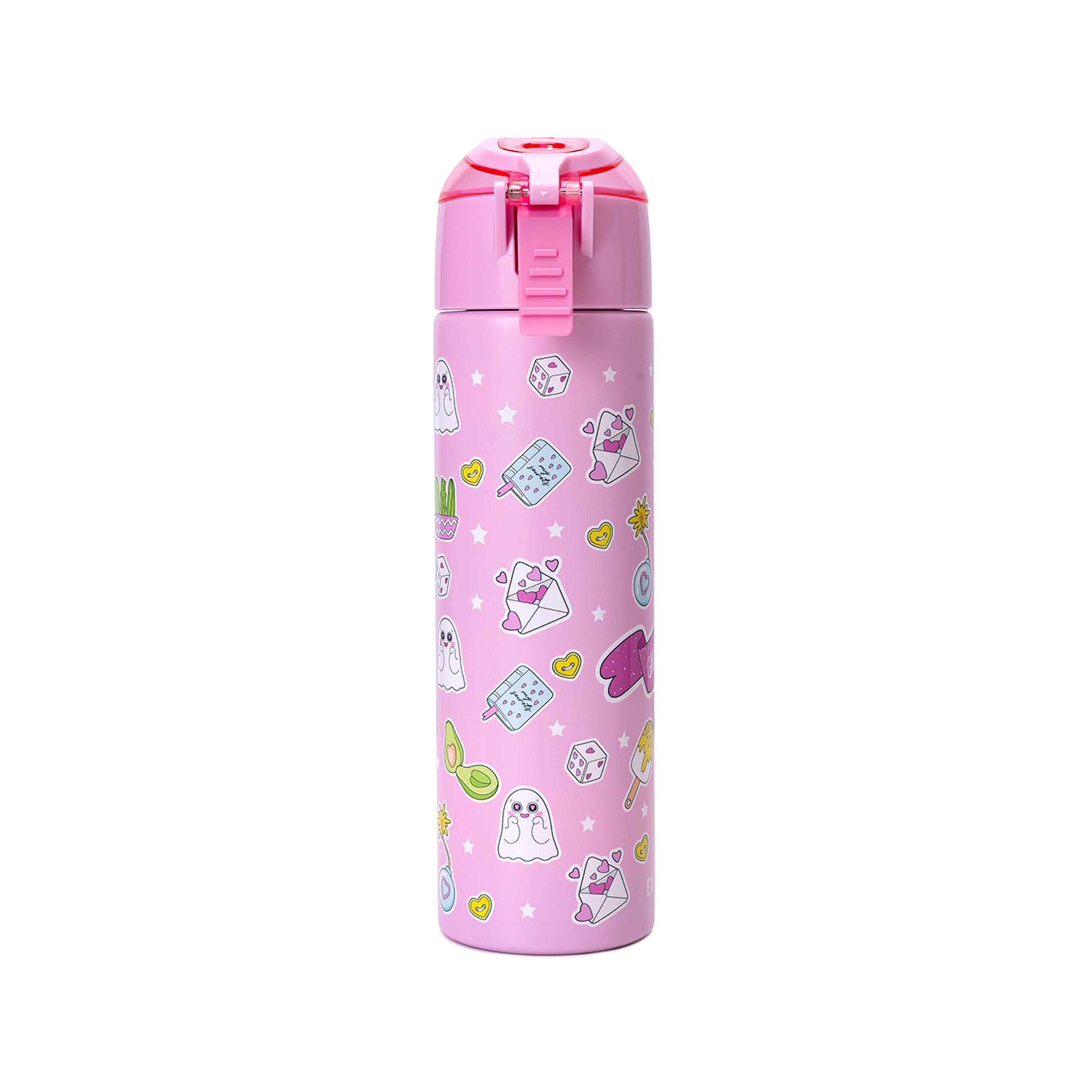 زجاجة مياه معزولة من الستانلس ستيل مع بخاخ من إيزي كيدز، زهري، 640 مل-school-waterbottles-image-7
