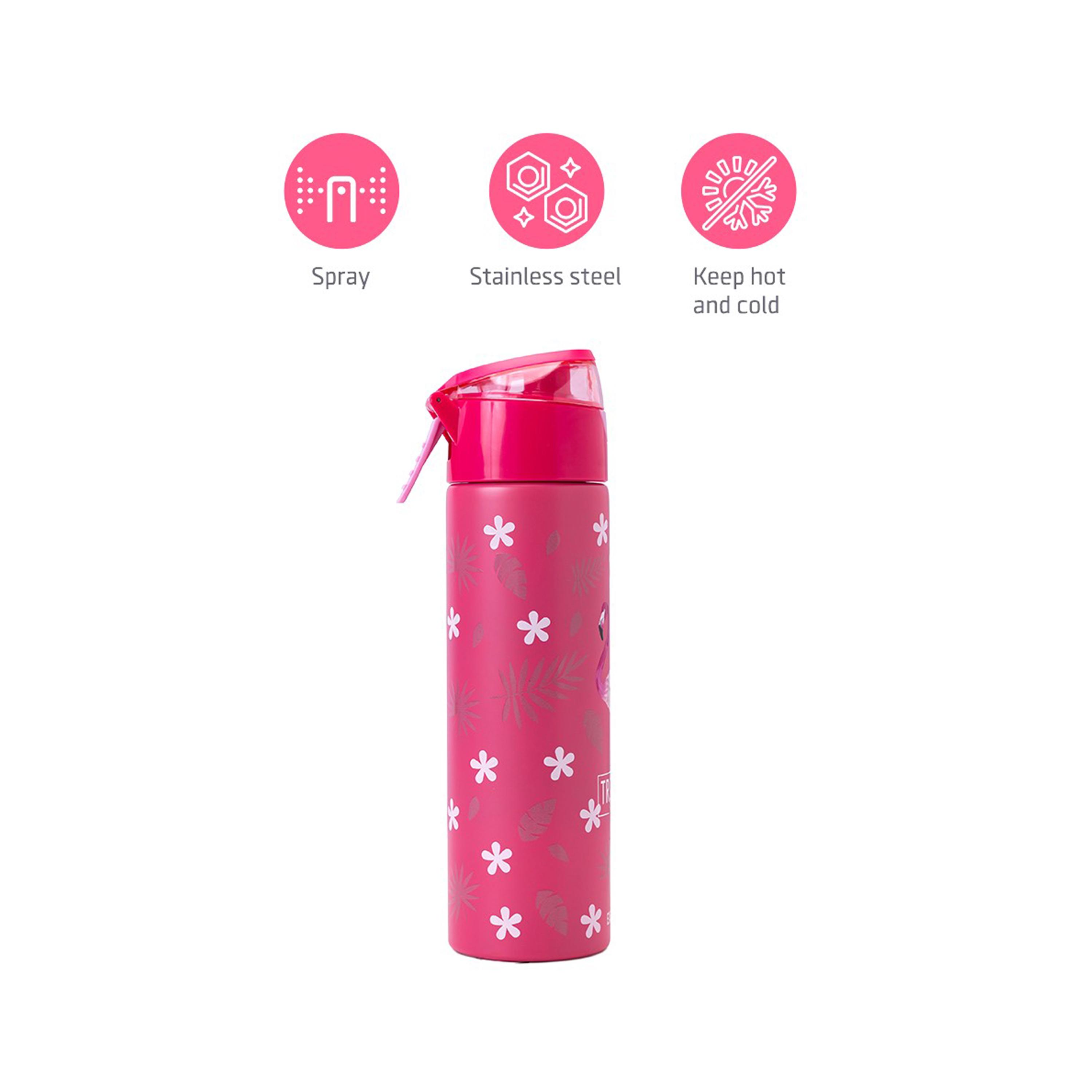 Eazy Kids Insulated Stainless Steel Water Bottle with Spray, Tropical, Red, 640ml-school-waterbottles-image-11