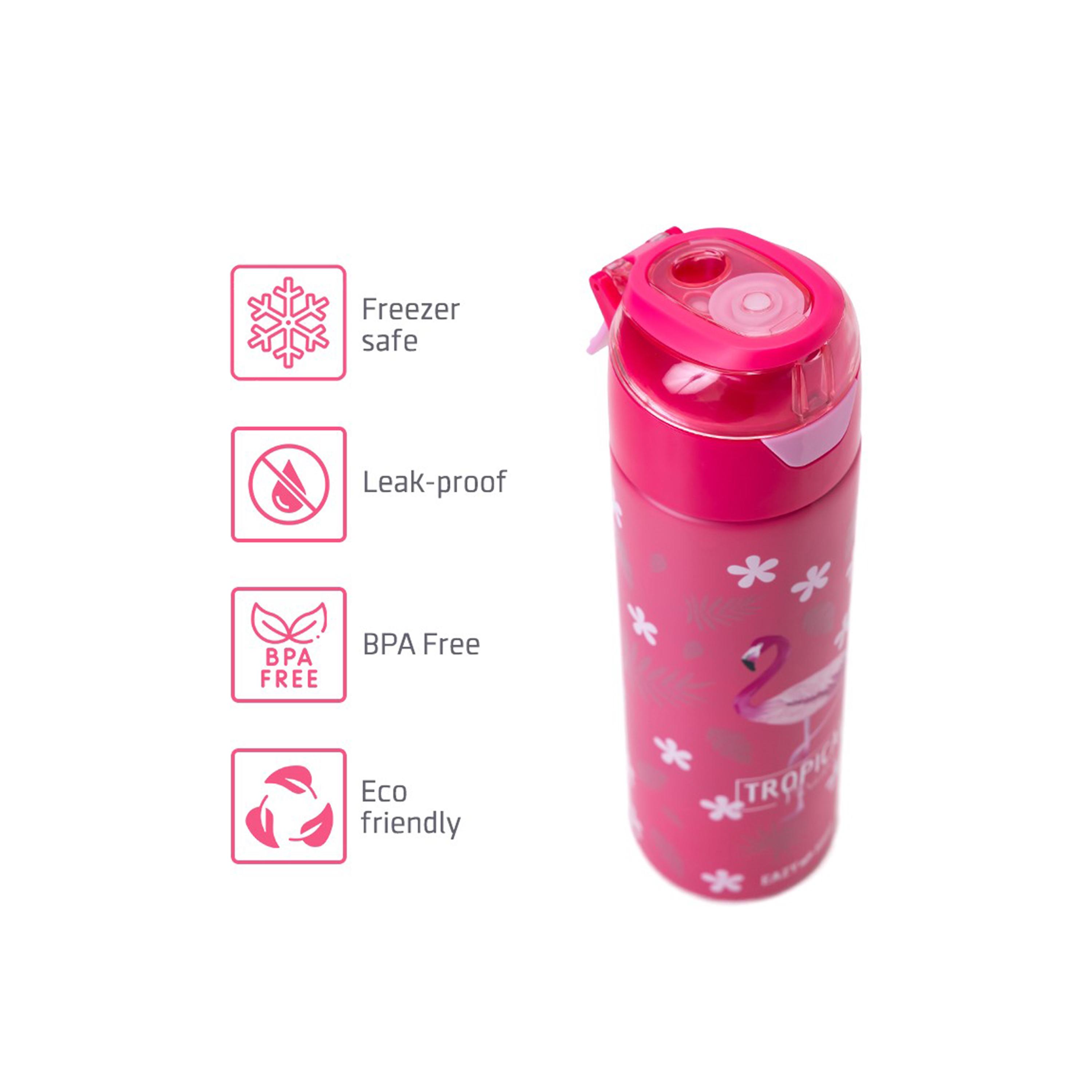 Eazy Kids Insulated Stainless Steel Water Bottle with Spray, Tropical, Red, 640ml-school-waterbottles-image-7