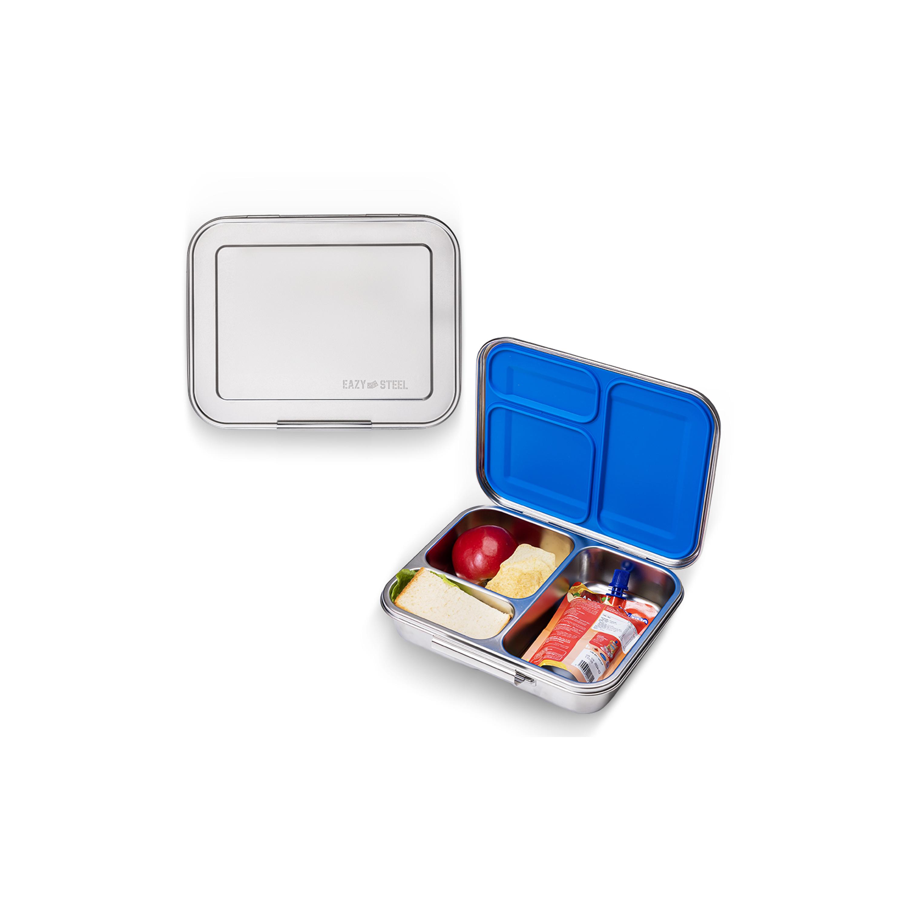 Eazy Kids 3 Compartment Bento Stainless Steel Lunch Box, 1750-school-lunchessentials-lunchboxes-image-1