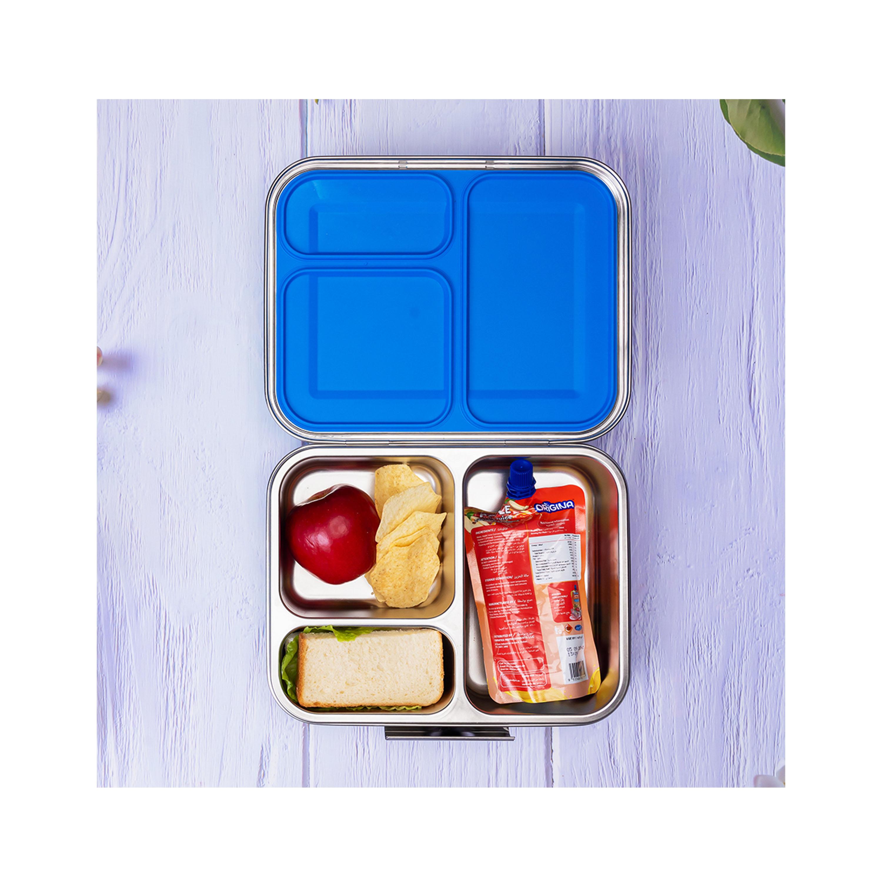 Eazy Kids 3 Compartment Bento Stainless Steel Lunch Box, 1750-school-lunchessentials-lunchboxes-image-2