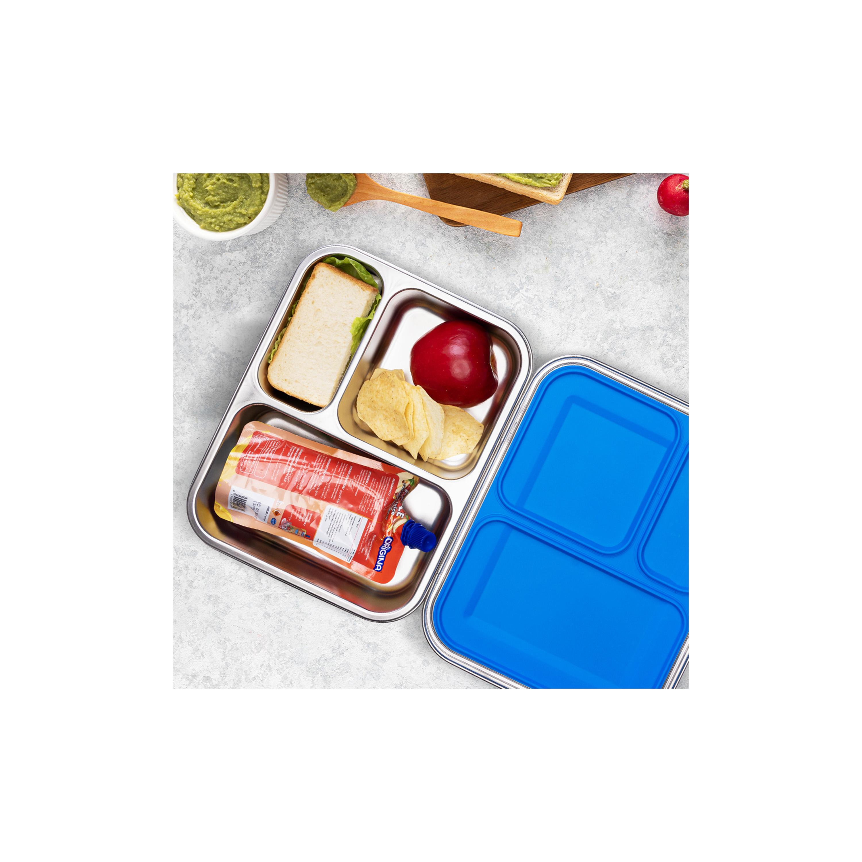Eazy Kids 3 Compartment Bento Stainless Steel Lunch Box, 1750-school-lunchessentials-lunchboxes-image-4