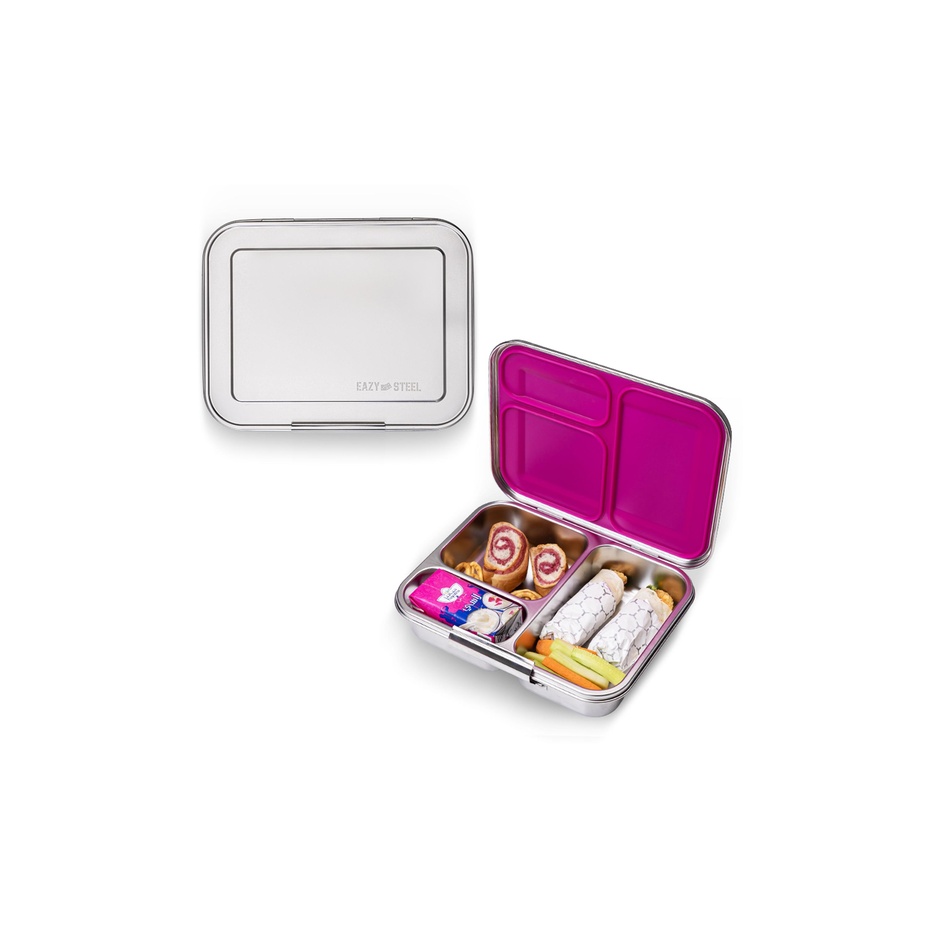 Eazy Kids 3 Compartment Bento Stainless Steel Lunch Box, 1750-school-lunchessentials-lunchboxes-image-1