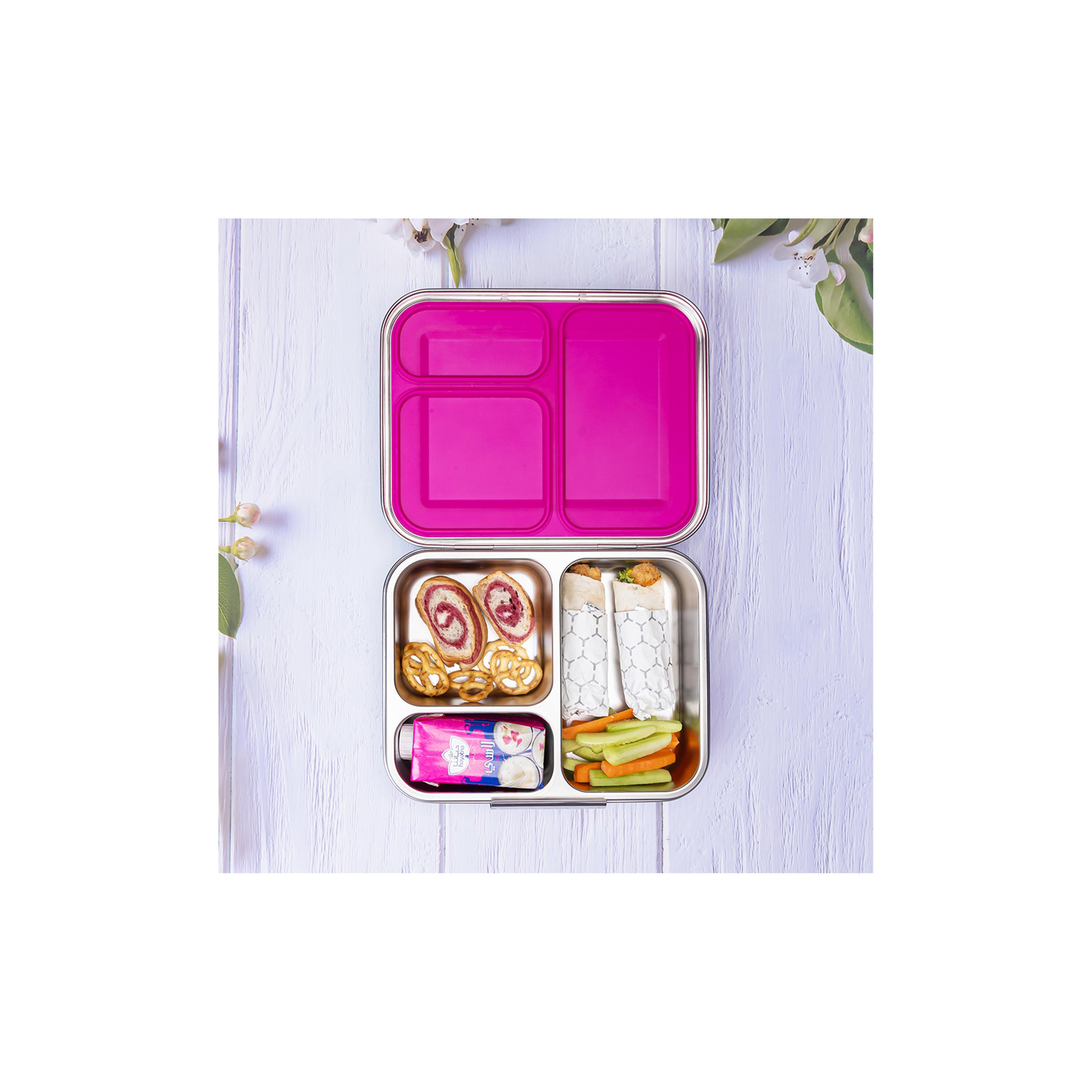 Eazy Kids 3 Compartment Bento Stainless Steel Lunch Box, 1750-school-lunchessentials-lunchboxes-image-2