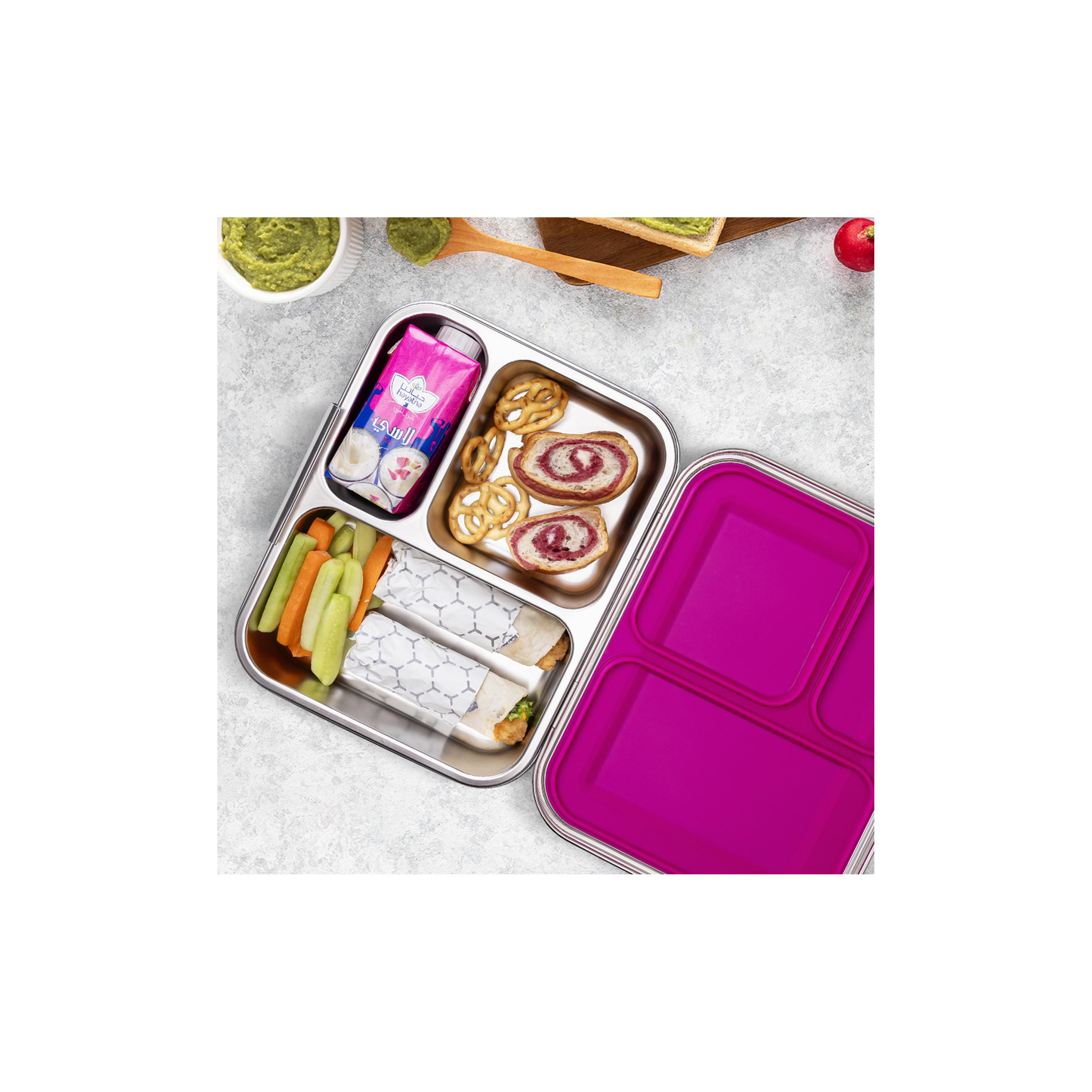 Eazy Kids 3 Compartment Bento Stainless Steel Lunch Box, 1750-school-lunchessentials-lunchboxes-image-4