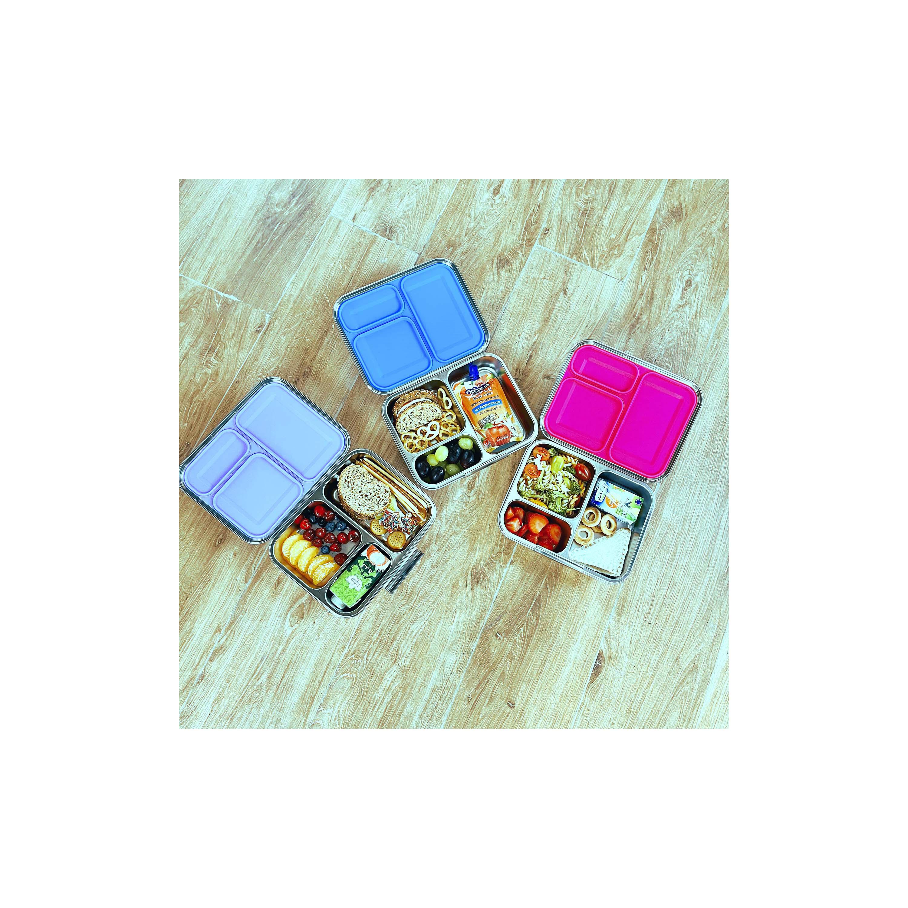 Eazy Kids 3 Compartment Bento Stainless Steel Lunch Box, 1750-school-lunchessentials-lunchboxes-image-7