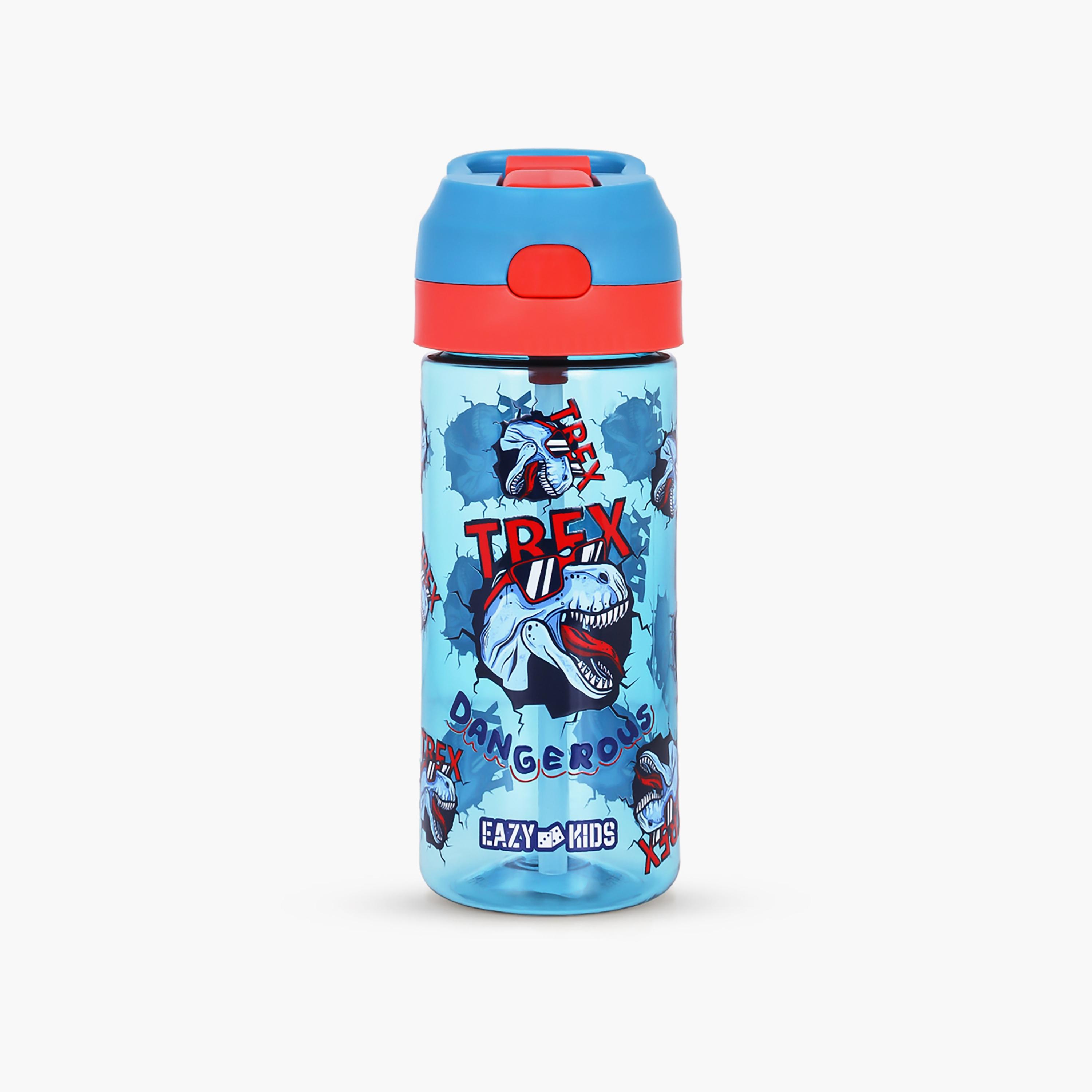 Eazy Kids Tritan Water Bottle with Spray, Dino, Blue, 420ml-school-waterbottles-image-1