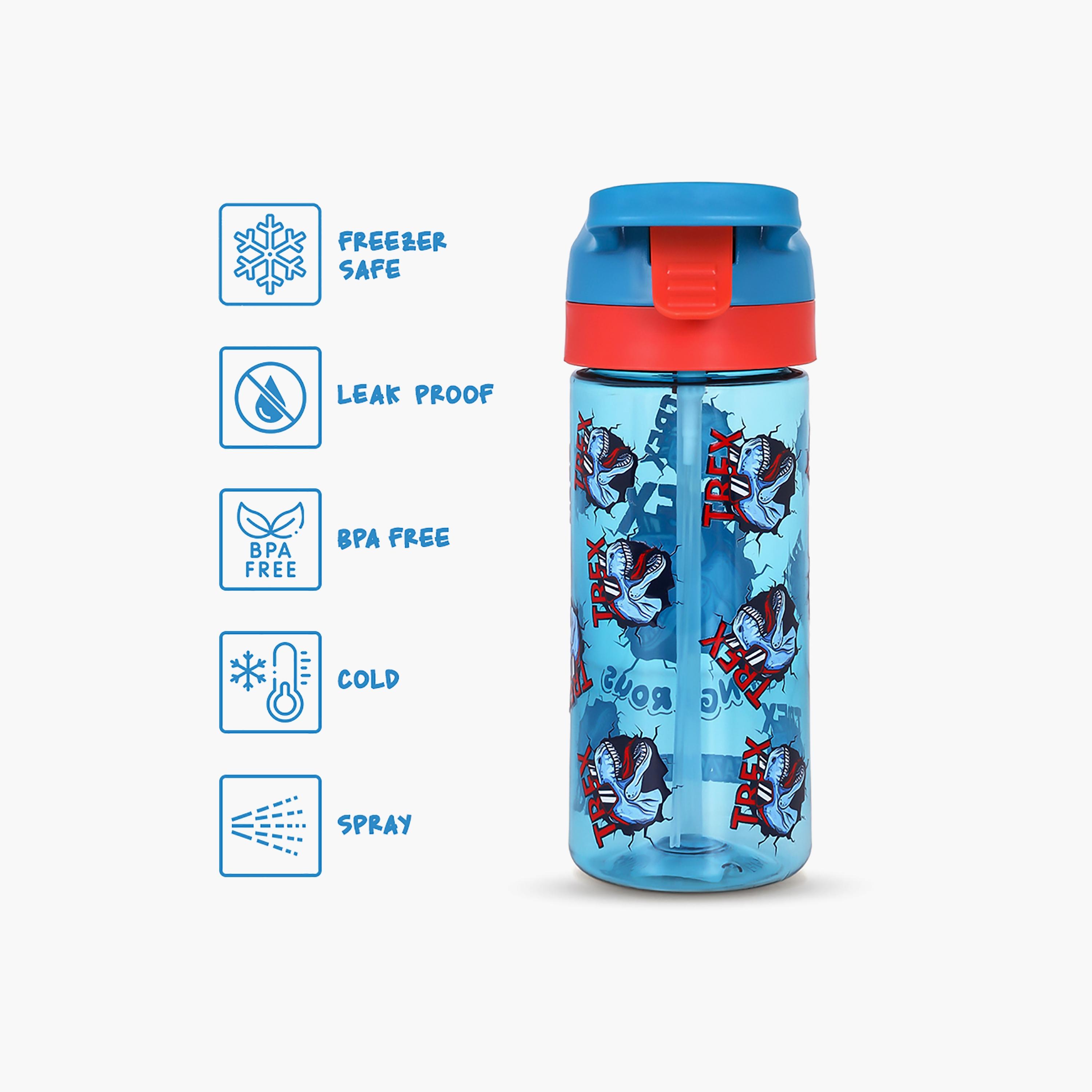 Eazy Kids Tritan Water Bottle with Spray, Dino, Blue, 420ml-school-waterbottles-image-3