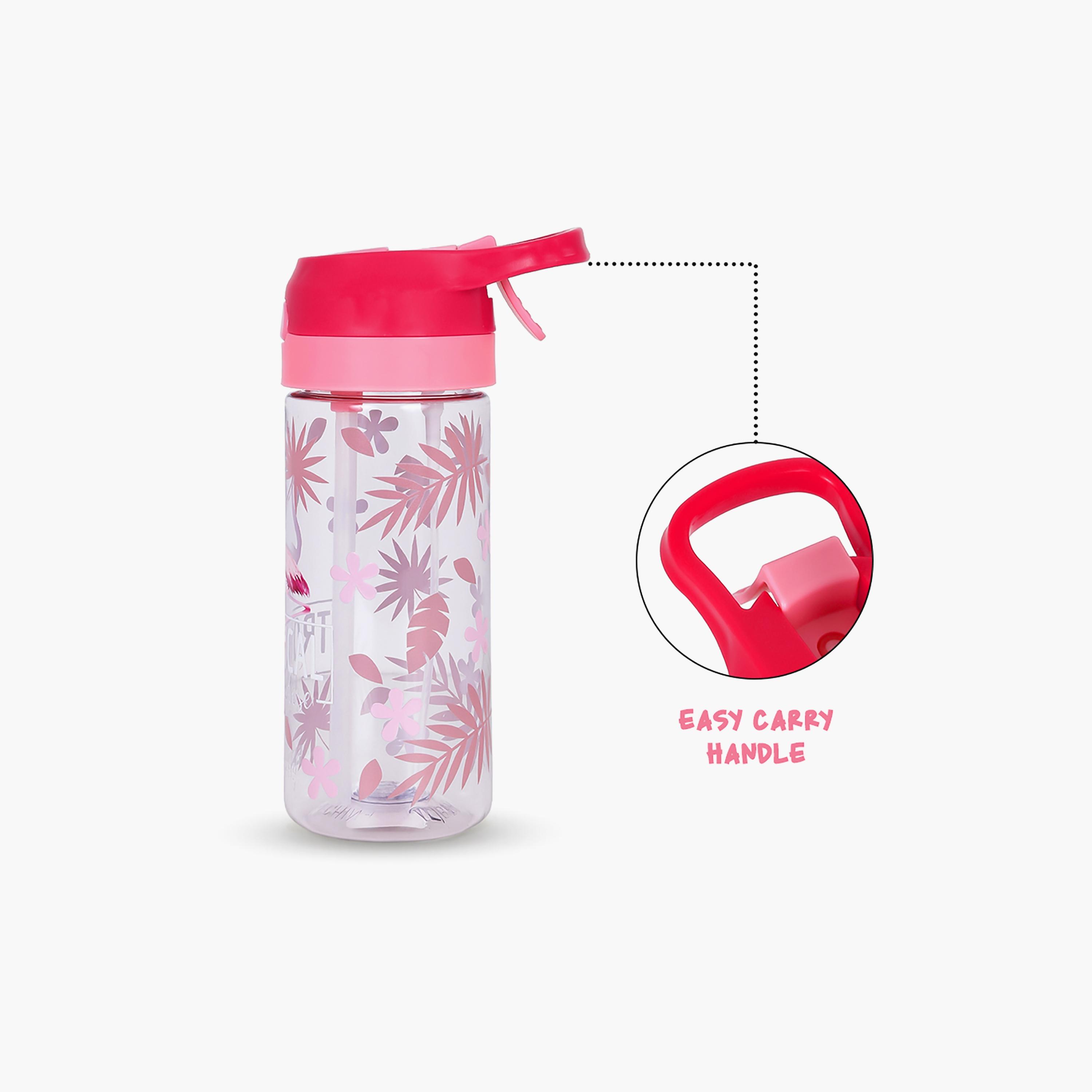 Eazy Kids Tritan Water Bottle with Spray Tropical, Pink, 420ml-school-waterbottles-image-2