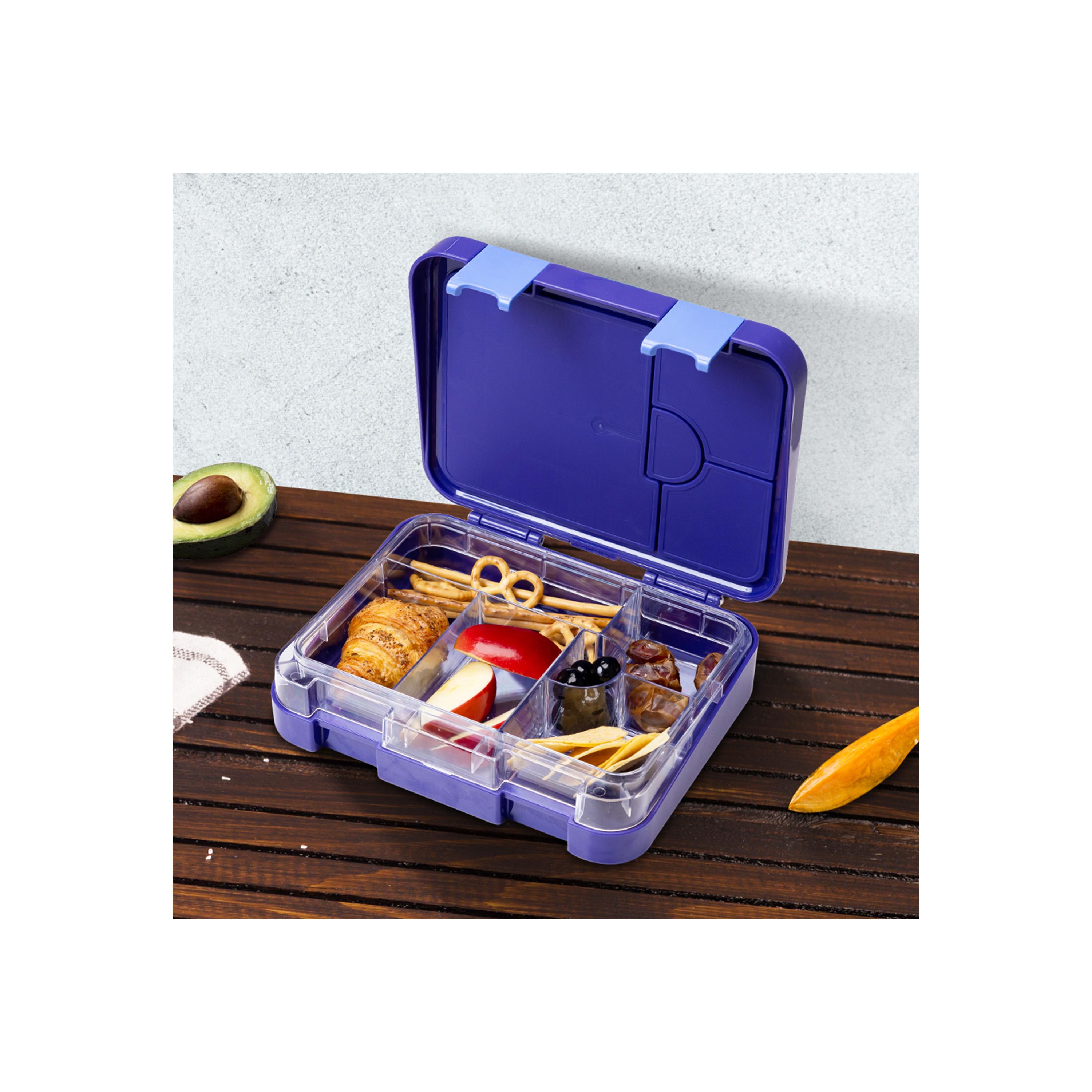 Eazy Kids 6 & 4 Convertible Bento Lunch Box with Sandwich Cutter Set, Outer Space, Blue-school-lunchessentials-lunchboxes-image-5