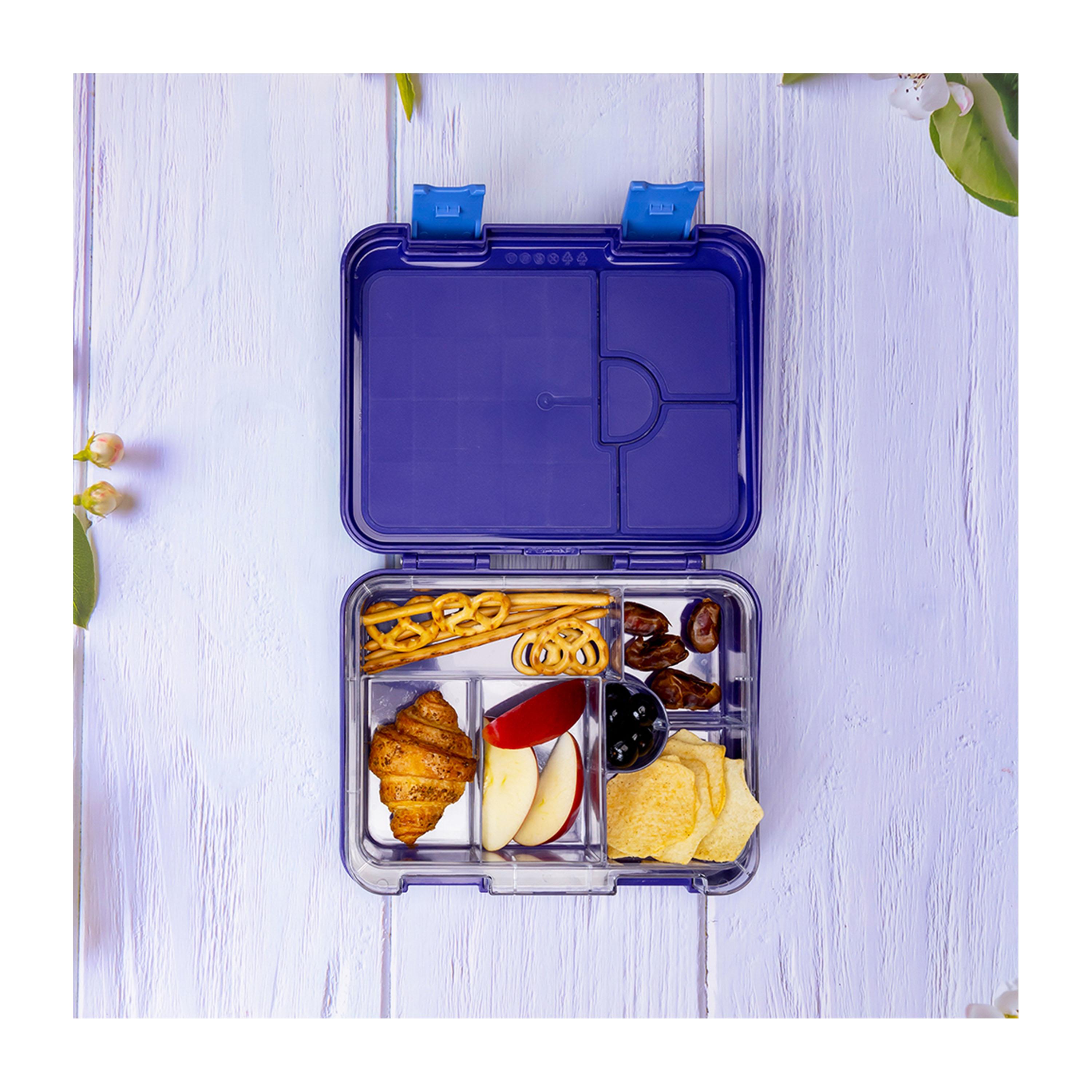 Eazy Kids 6 & 4 Convertible Bento Lunch Box with Sandwich Cutter Set, Outer Space, Blue-school-lunchessentials-lunchboxes-image-7
