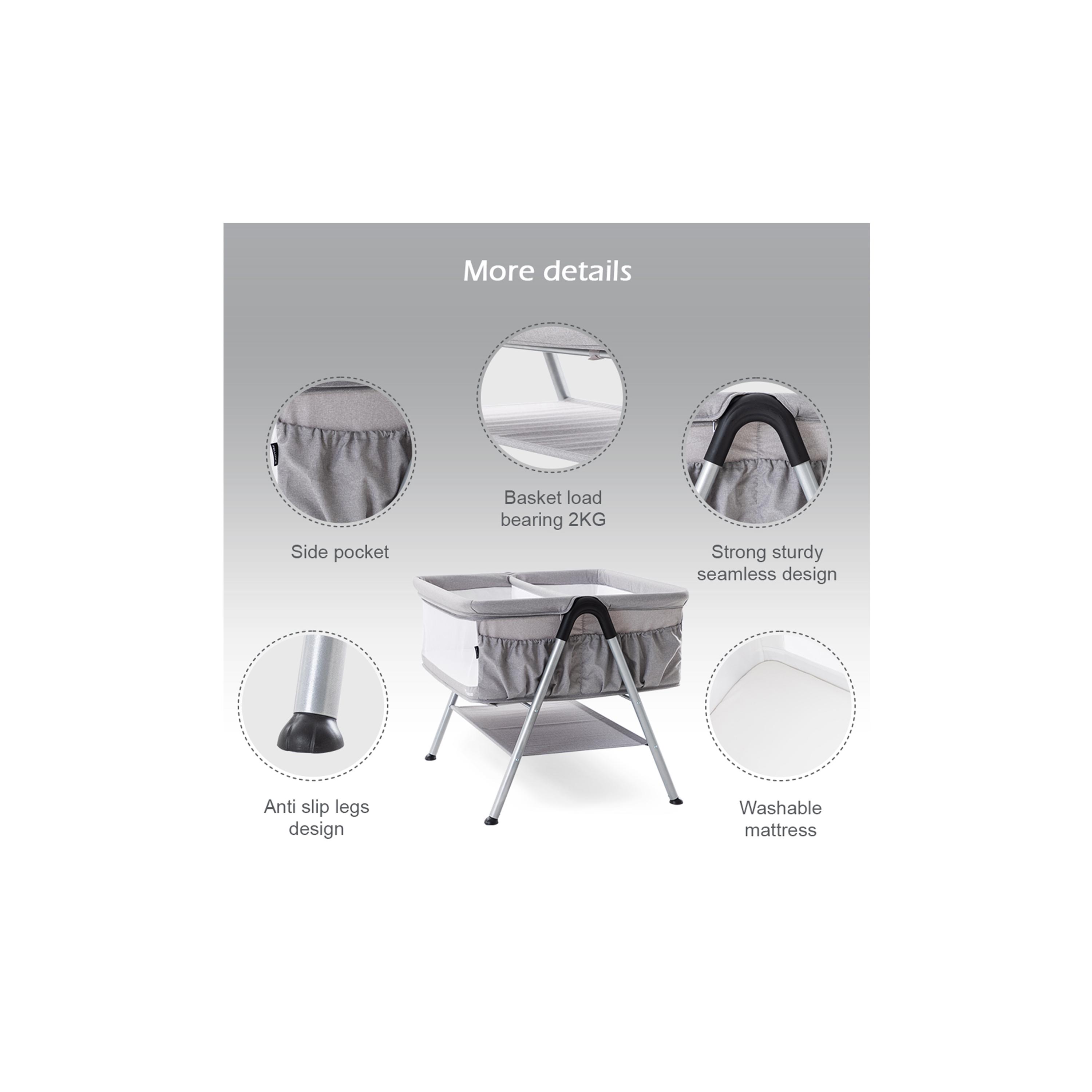 Teknum Fellow 2 Twin Bedside Crib Bassinet-baby-nursery-furniture-cribsandbeds-bassinets-image-6