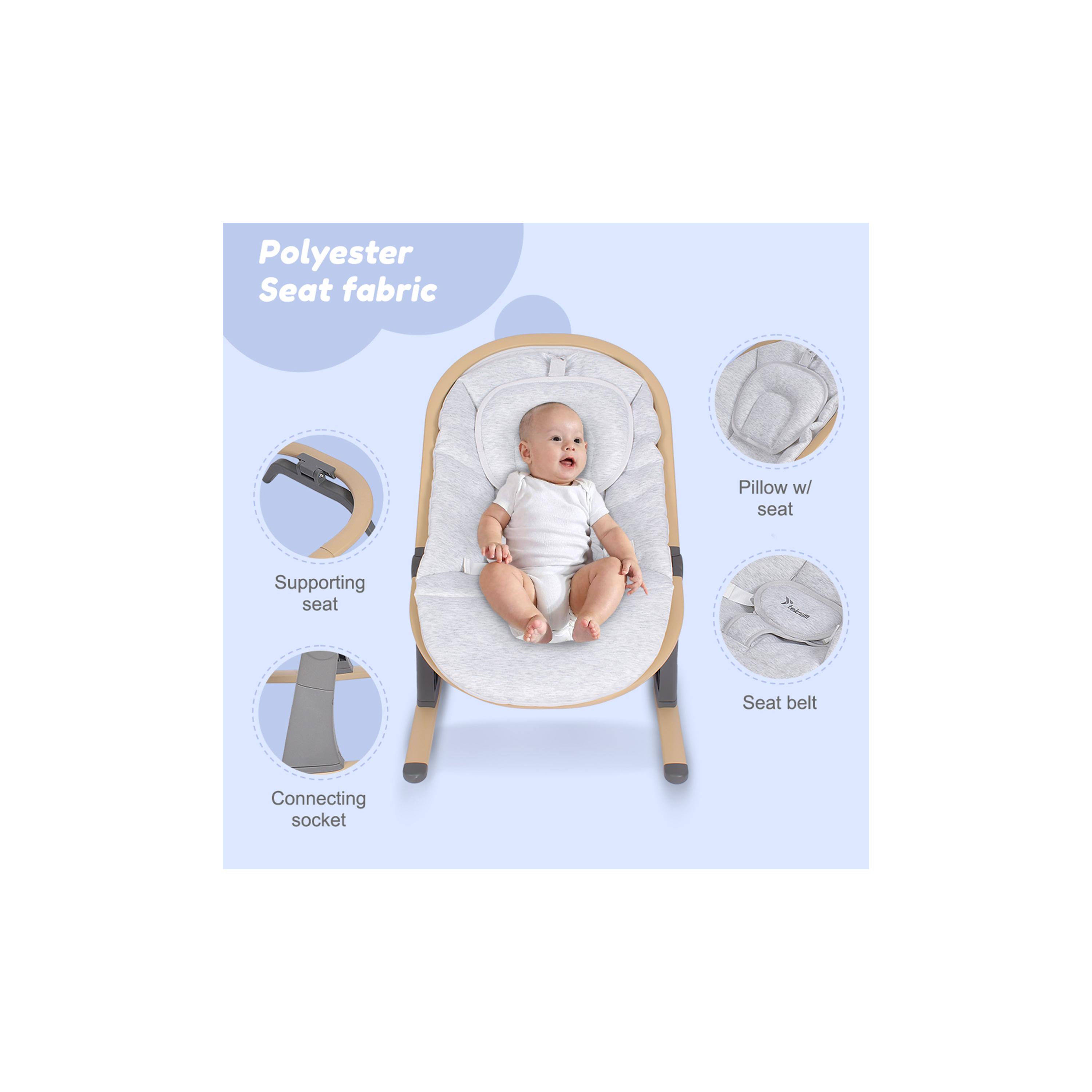 كرسي هزاز و ريكلاينر للأطفال 3 مراحل مع ناموسية من تيكنوم، عاجي-baby-infantactivity-bouncers-image-5