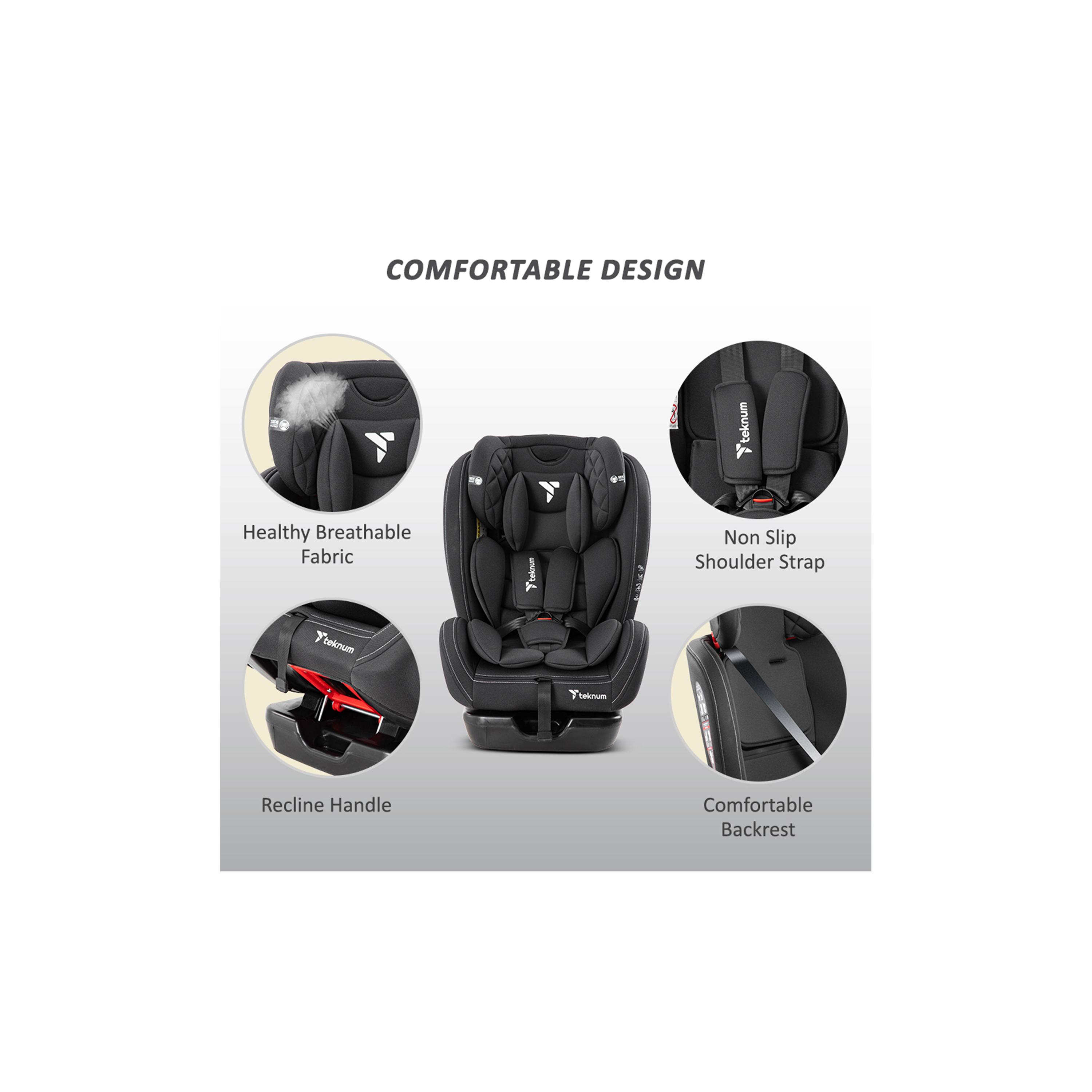 Teknum Evolve 2 Car Seat 0-12yrs - Black-baby-gear-carseats-image-7