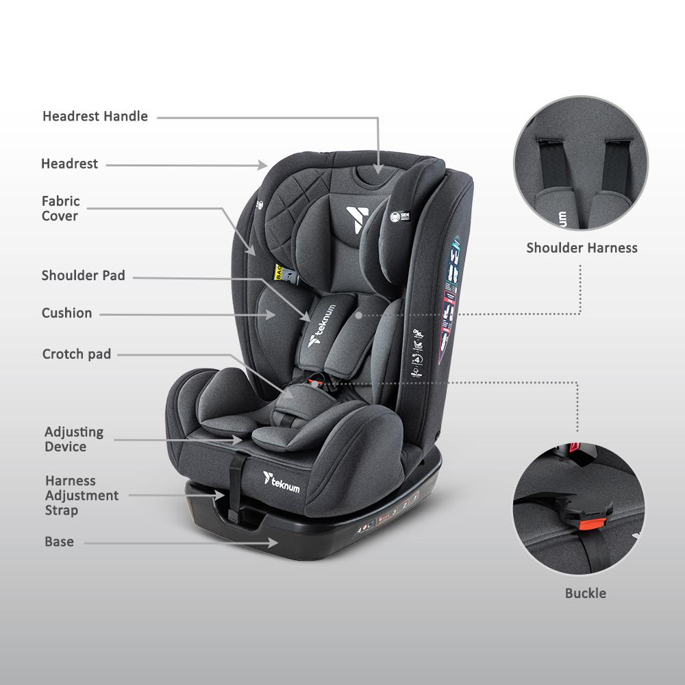 Teknum Evolve 2 Car Seat 0-12yrs - Grey-baby-gear-carseats-image-5