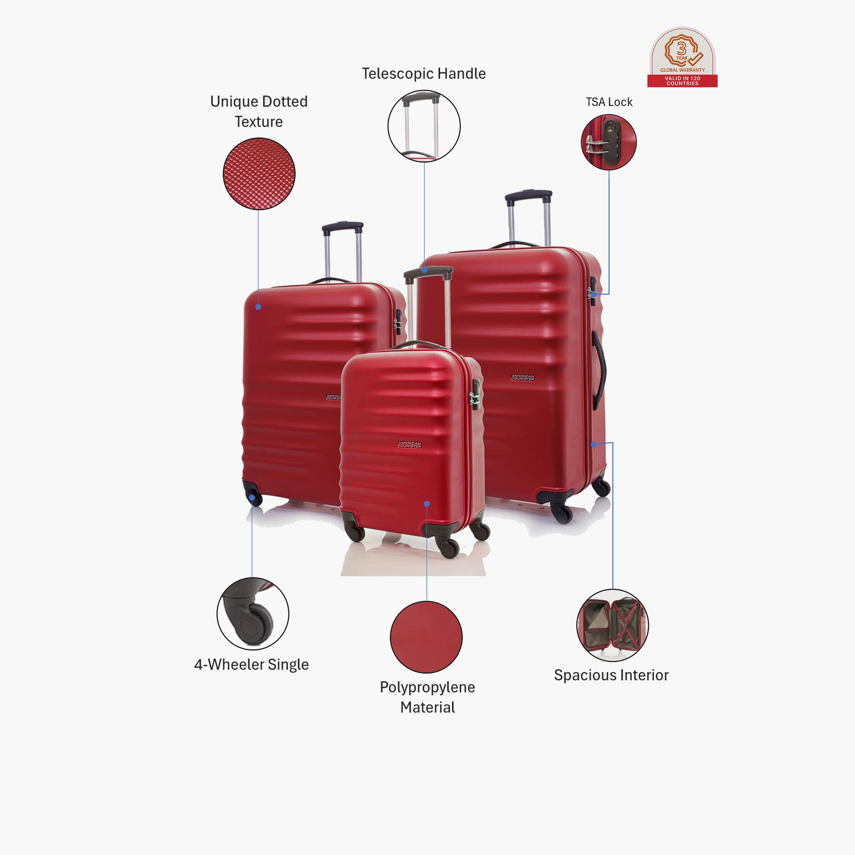 American Tourister Preston (55/67/77 CM) 3-Piece Set Polypropylene Hardcase 4-Wheeler Spinner Suitcases-travel-luggagesandbags-luggage-image-2