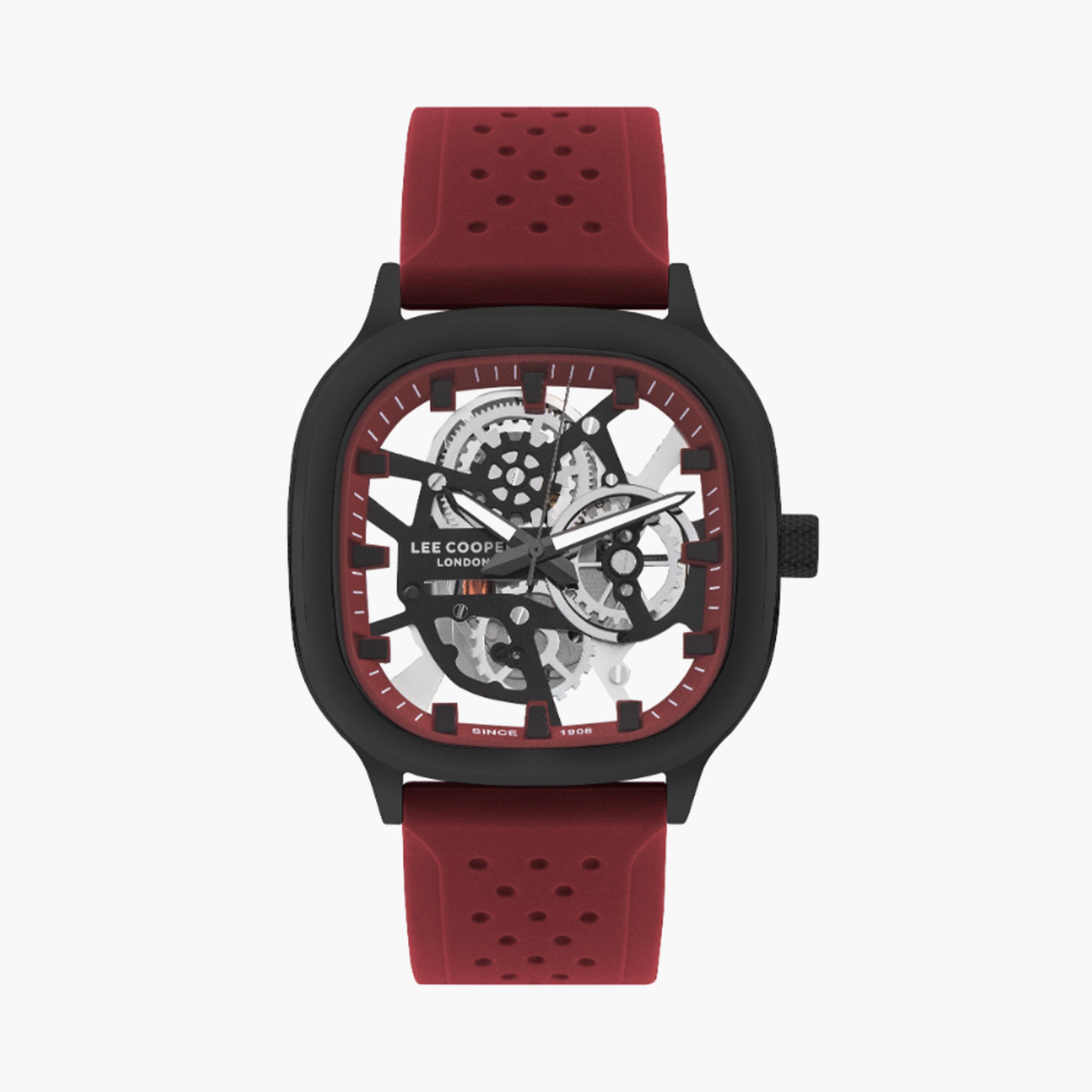 Lee Cooper Men's 44MM Red Analog Silicone Strap Watch | LC07973.658-men-watchesandjewellery-watches-image-1