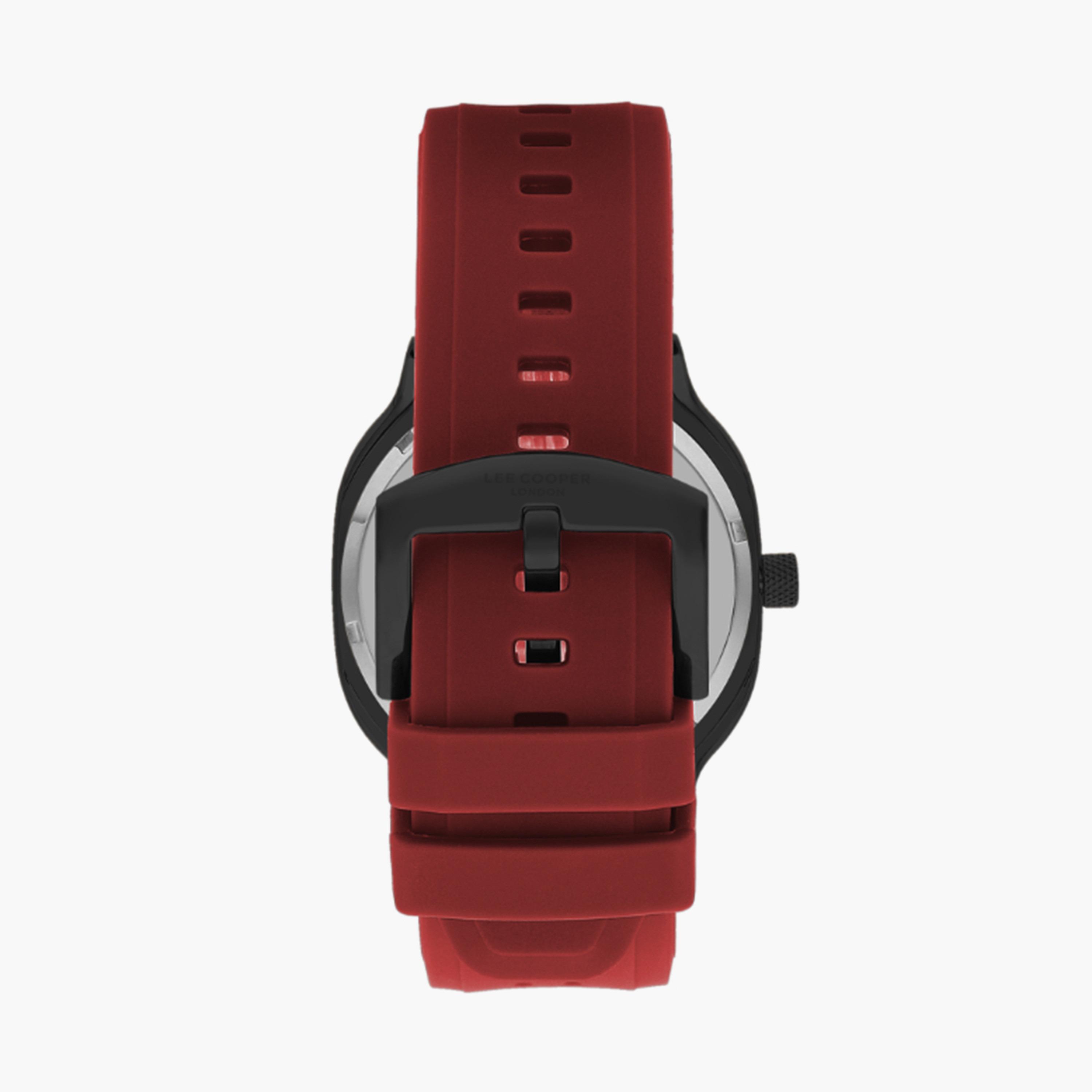 Lee Cooper Men's 44MM Red Analog Silicone Strap Watch | LC07973.658-men-watchesandjewellery-watches-image-3