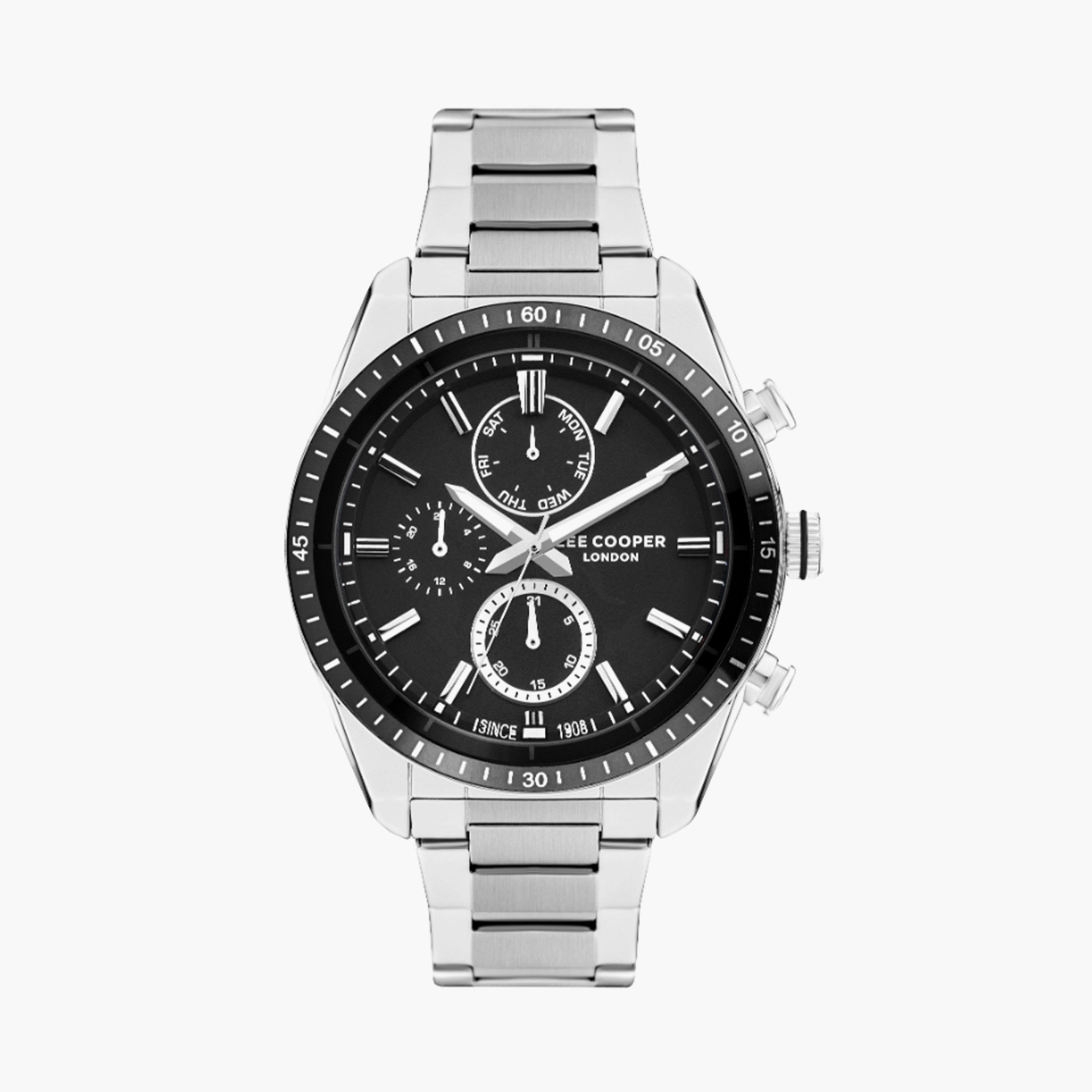لي كوبر- ساعة  للرجال 45 مم  فضية كرونوغراف معدنية | LC07949.380-men-watchesandjewellery-watches-image-1