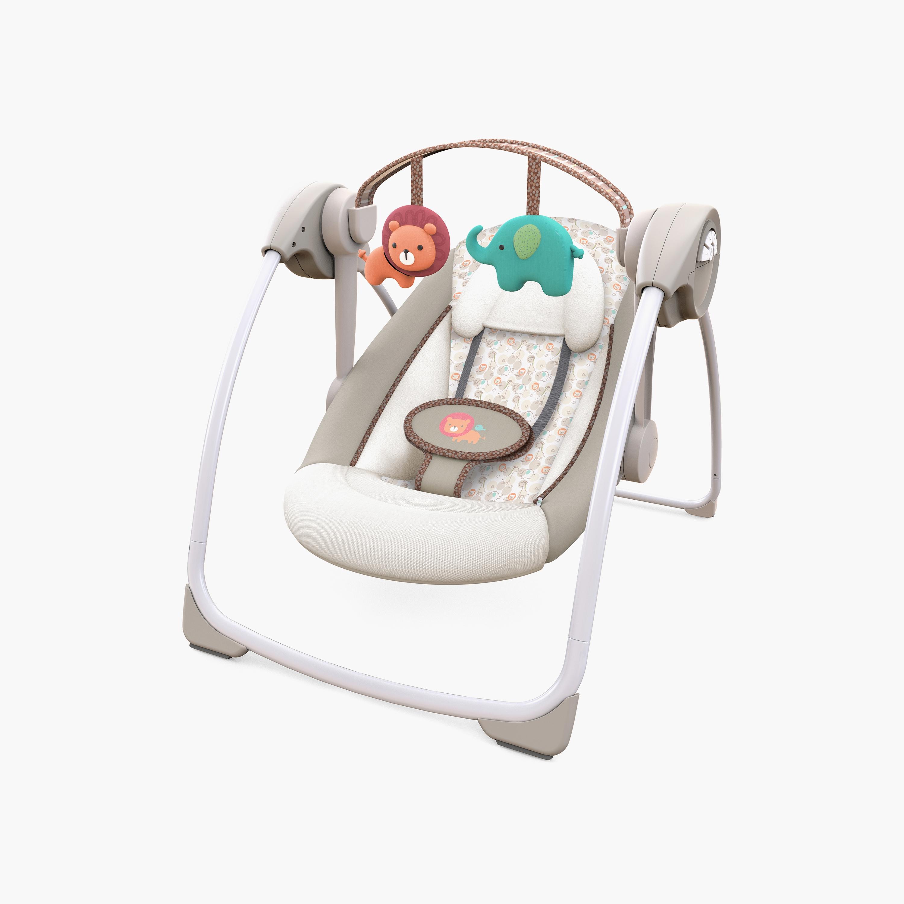 Ingenuity Soothe N Delight Portable Swing - Cozy Kingdom-baby-infantactivity-swings-image-1