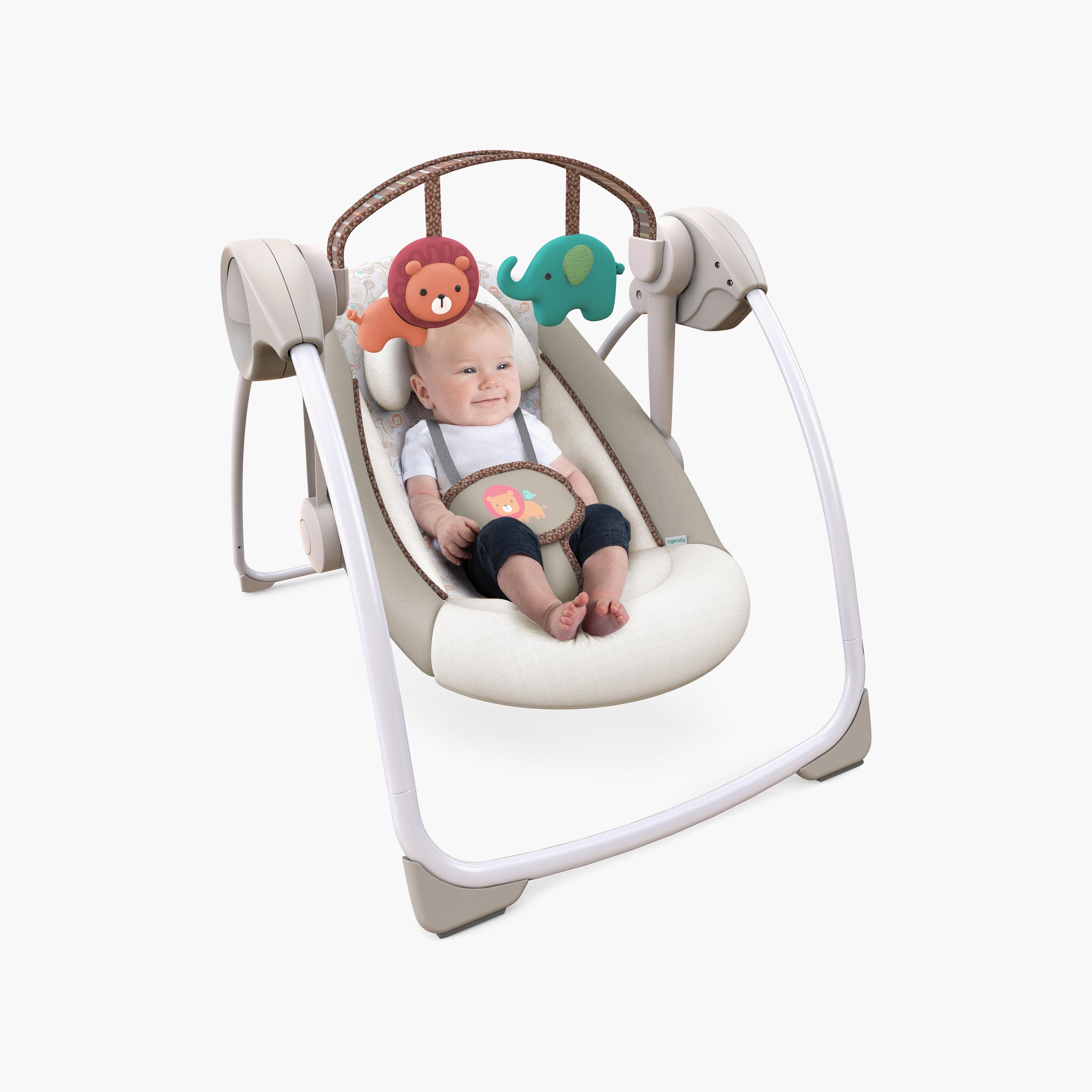 Ingenuity Soothe N Delight Portable Swing - Cozy Kingdom-baby-infantactivity-swings-image-2