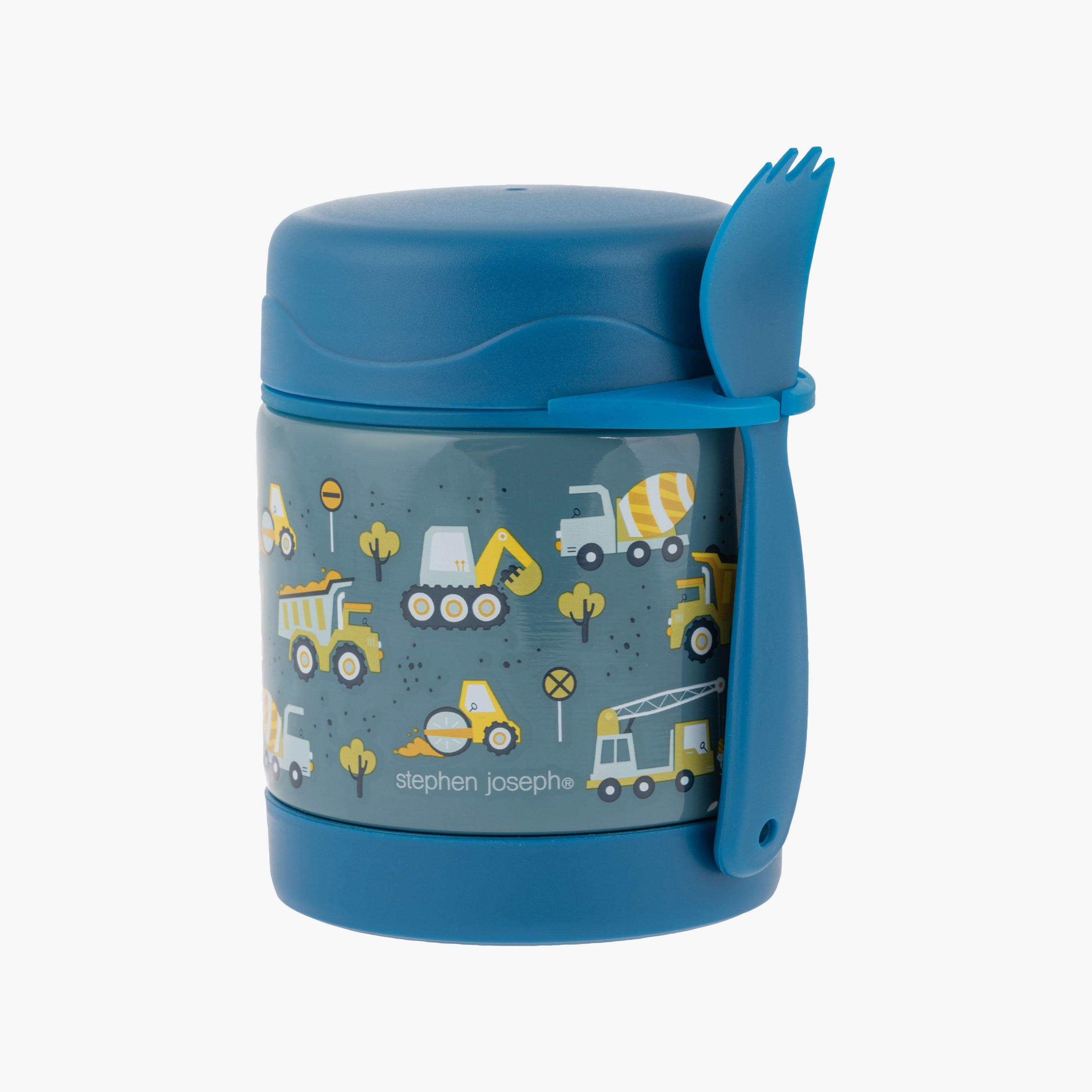 Stephen Joseph Insulated Food Jar - Construction Trucks - Blue-school-lunchessentials-lunchboxes-image-1