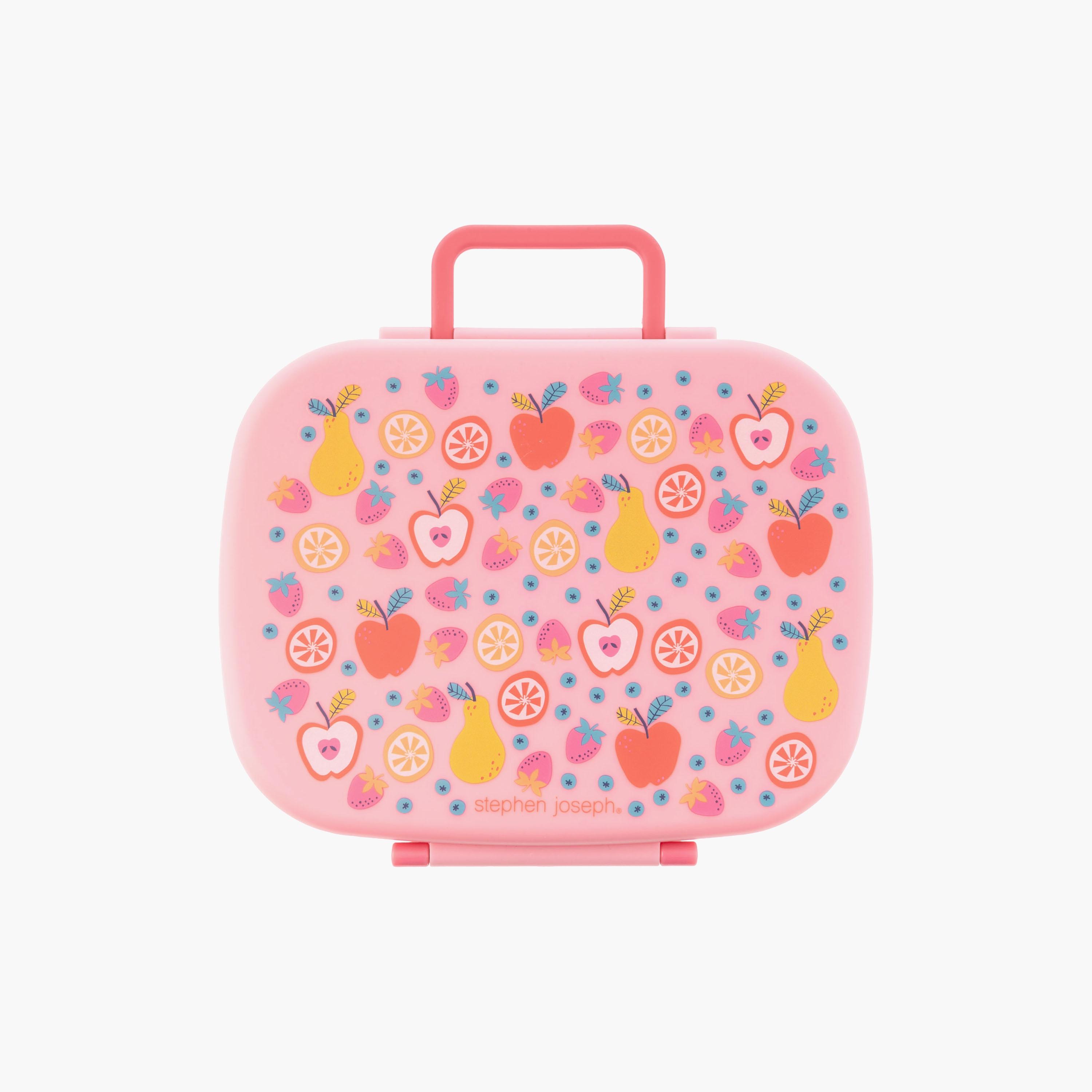 صندوق غداء بينتو مع صينية قابلة للإزالة من ستيفن جوزيف - فواكه - وردي فاتح-school-lunchessentials-lunchboxes-image-1