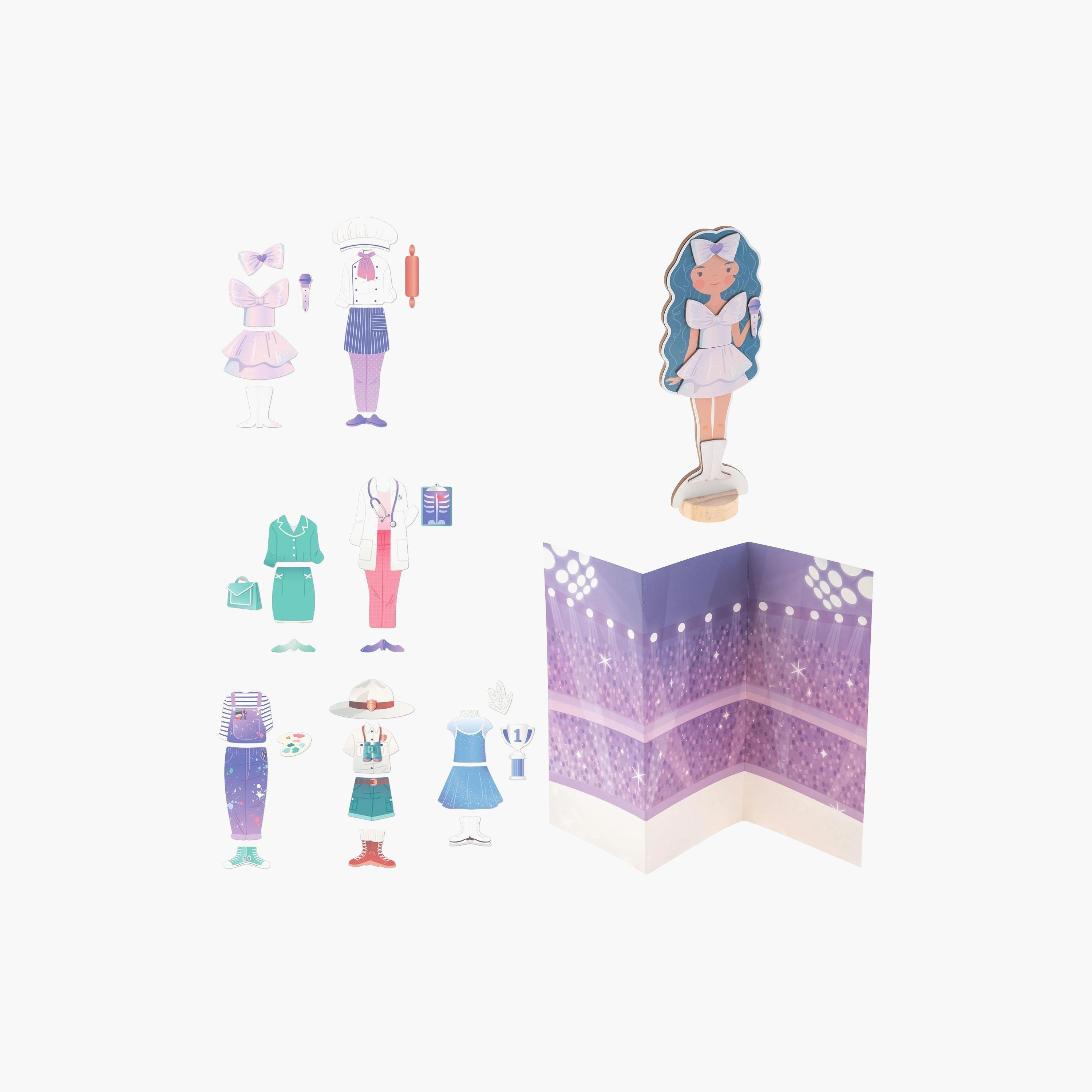 Stephen Joseph 30-Piece Magnetic Dress Up Dolls Set-toys-dollsandplaysets-dolls-image-1