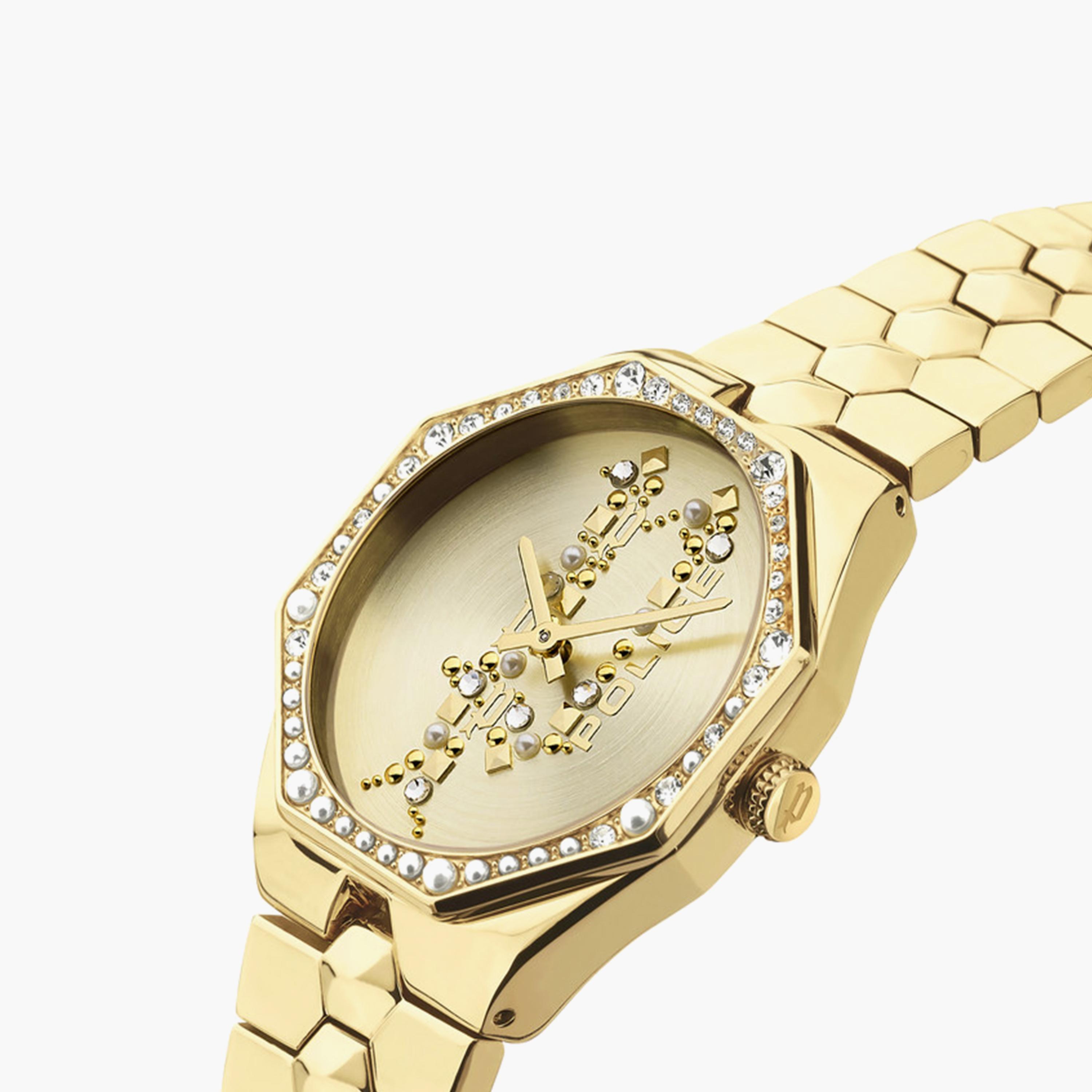 ساعة بوليس للنساء 35 ملم ذهبية انالوج بعقارب من الستانلس ستيل | PEWLG2109603-women-watchesandjewellery-watches-image-2