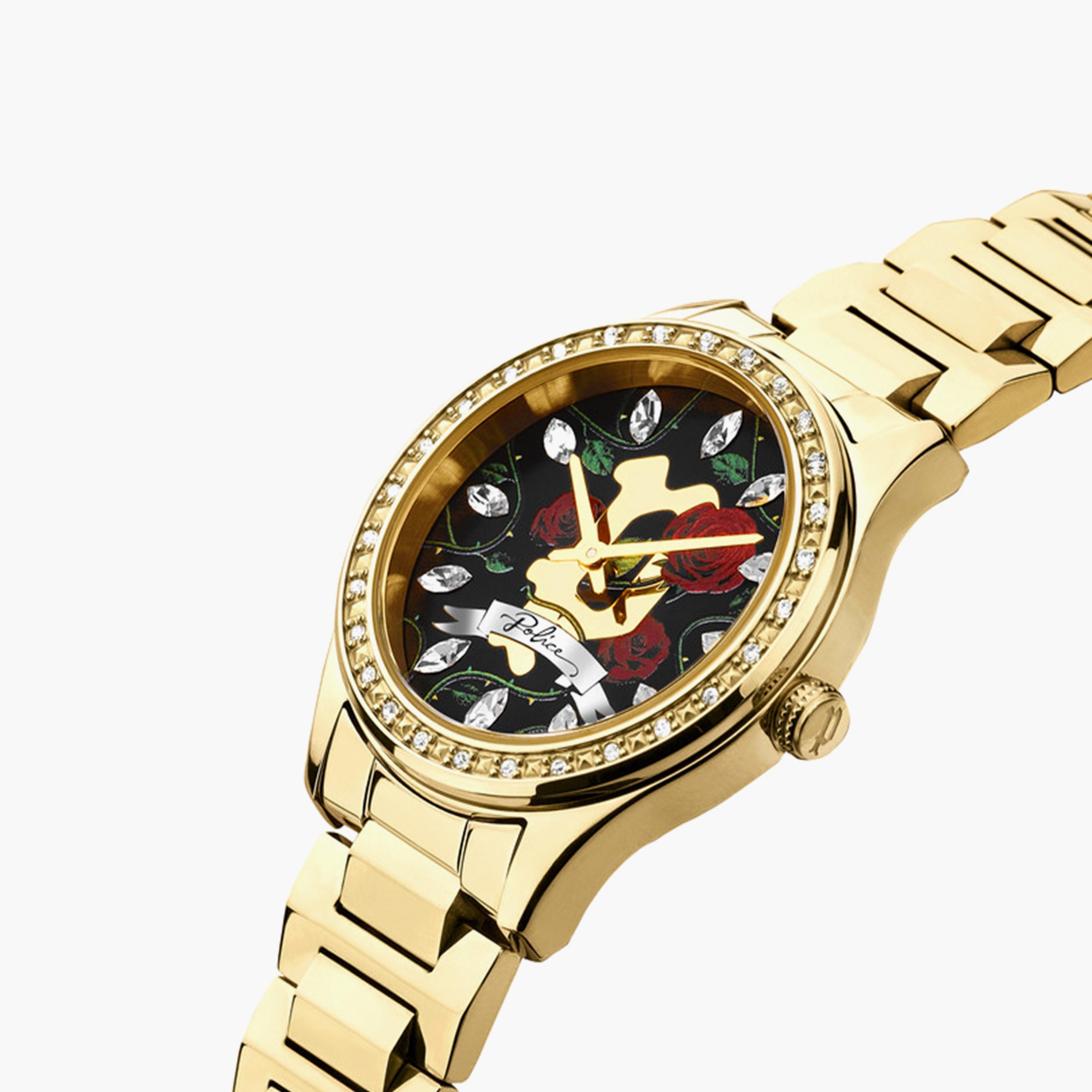 ساعة بوليس للنساء 36 ملم ذهبية أنالوج من الستانلس ستيل | PEWLG2109903-women-watchesandjewellery-watches-image-2