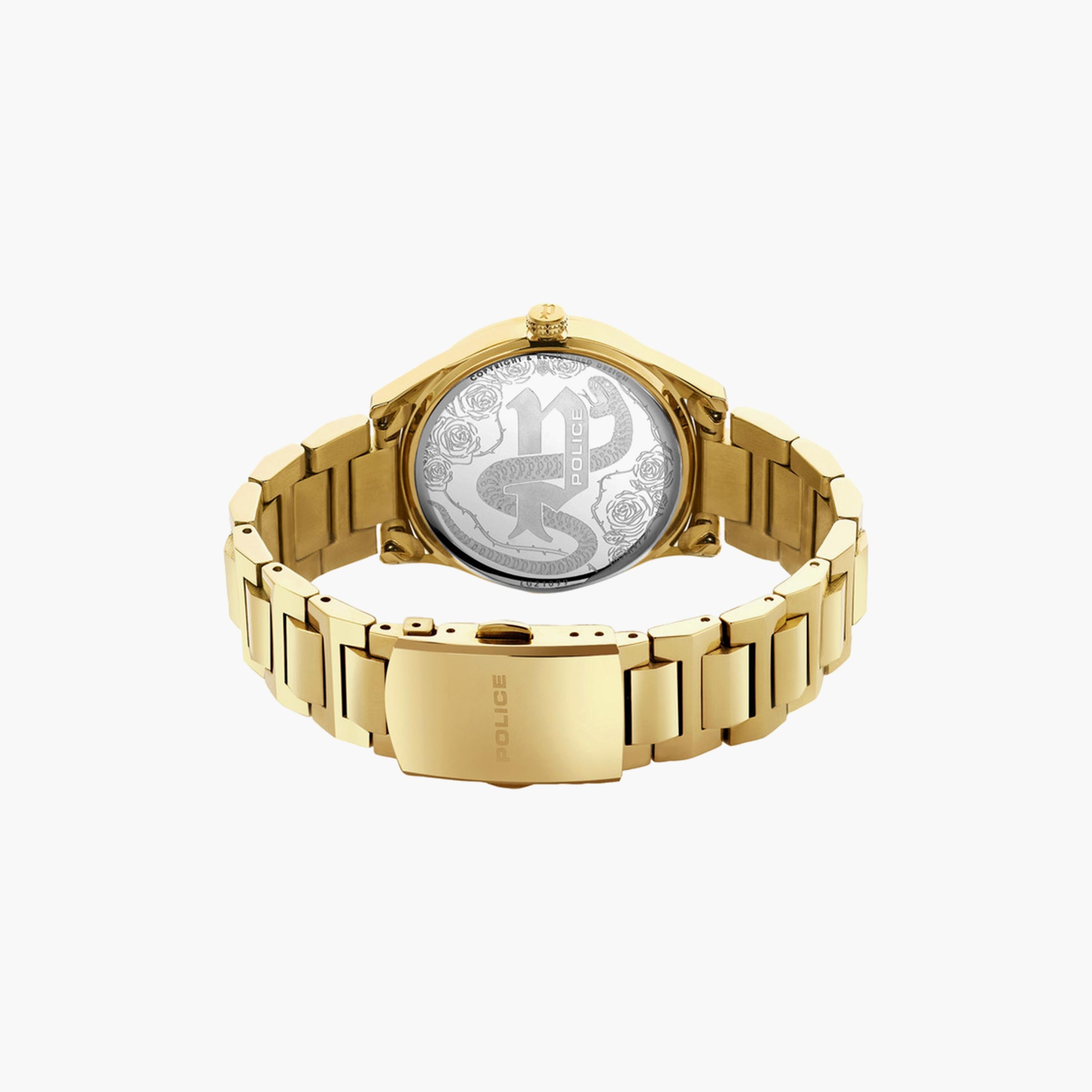ساعة بوليس للنساء 36 ملم ذهبية أنالوج من الستانلس ستيل | PEWLG2109903-women-watchesandjewellery-watches-image-3