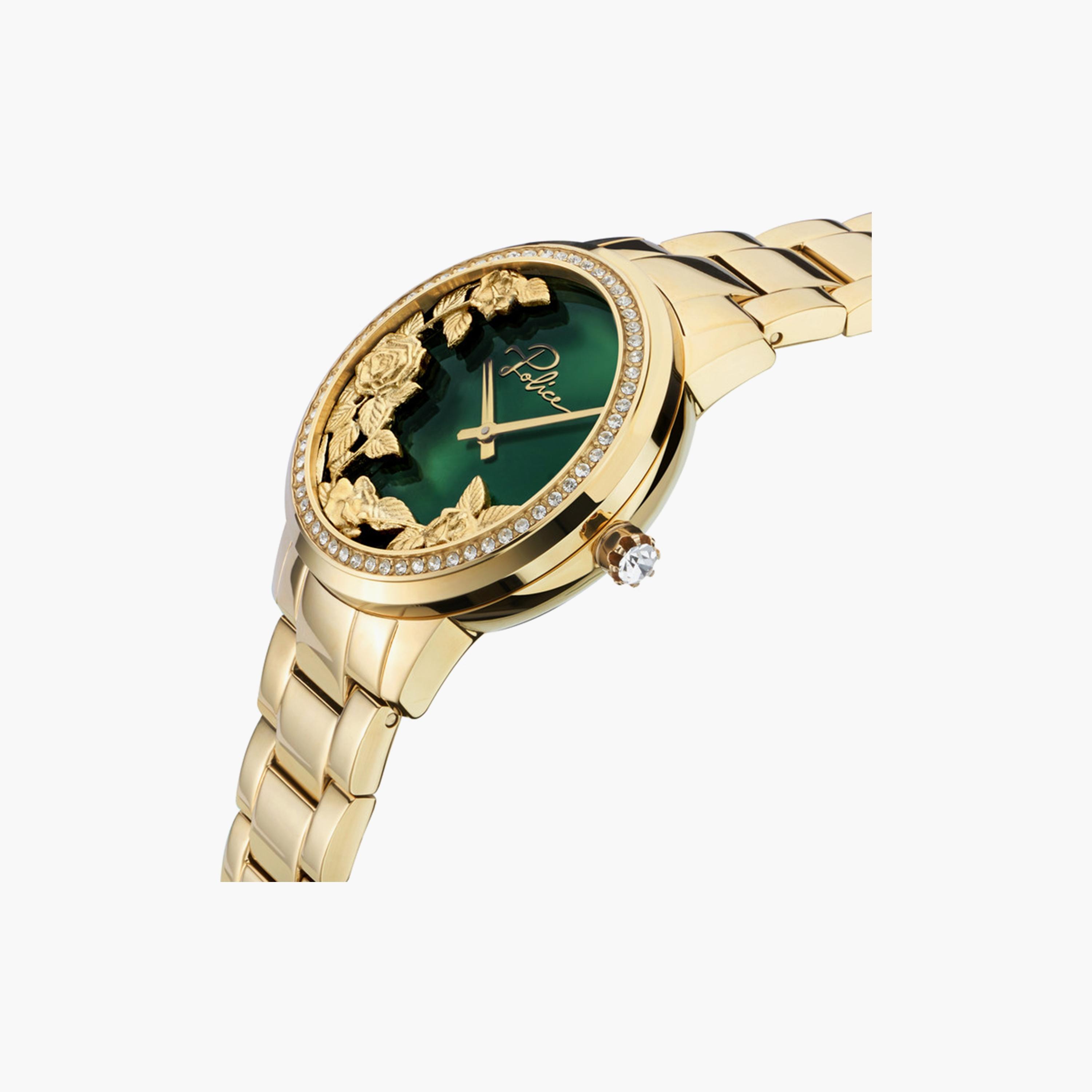 ساعة بوليس للنساء 34 ملم ذهبية أنالوج من الستانلس ستيل | PEWLG2202203-women-watchesandjewellery-watches-image-2