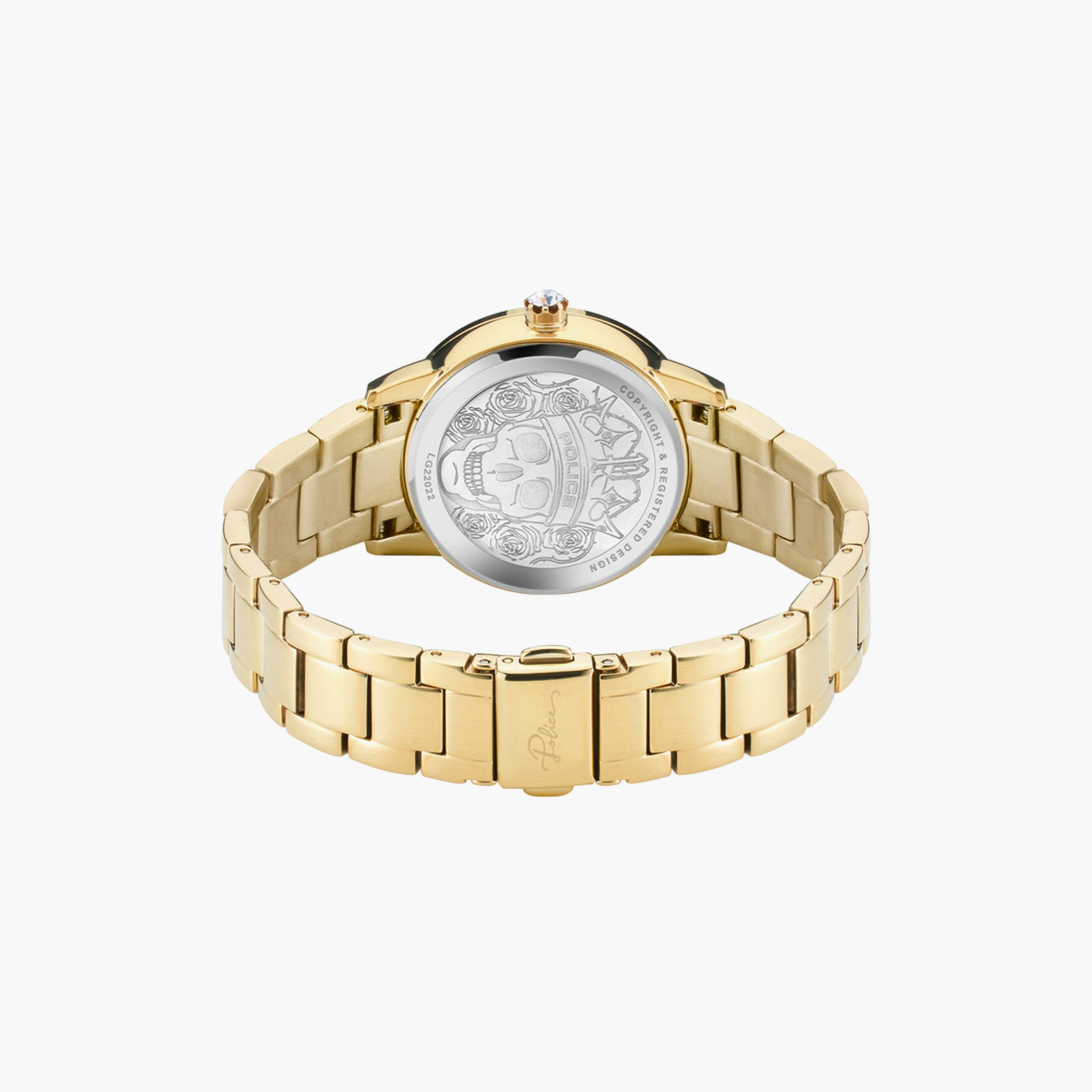 ساعة بوليس للنساء 34 ملم ذهبية أنالوج من الستانلس ستيل | PEWLG2202203-women-watchesandjewellery-watches-image-3