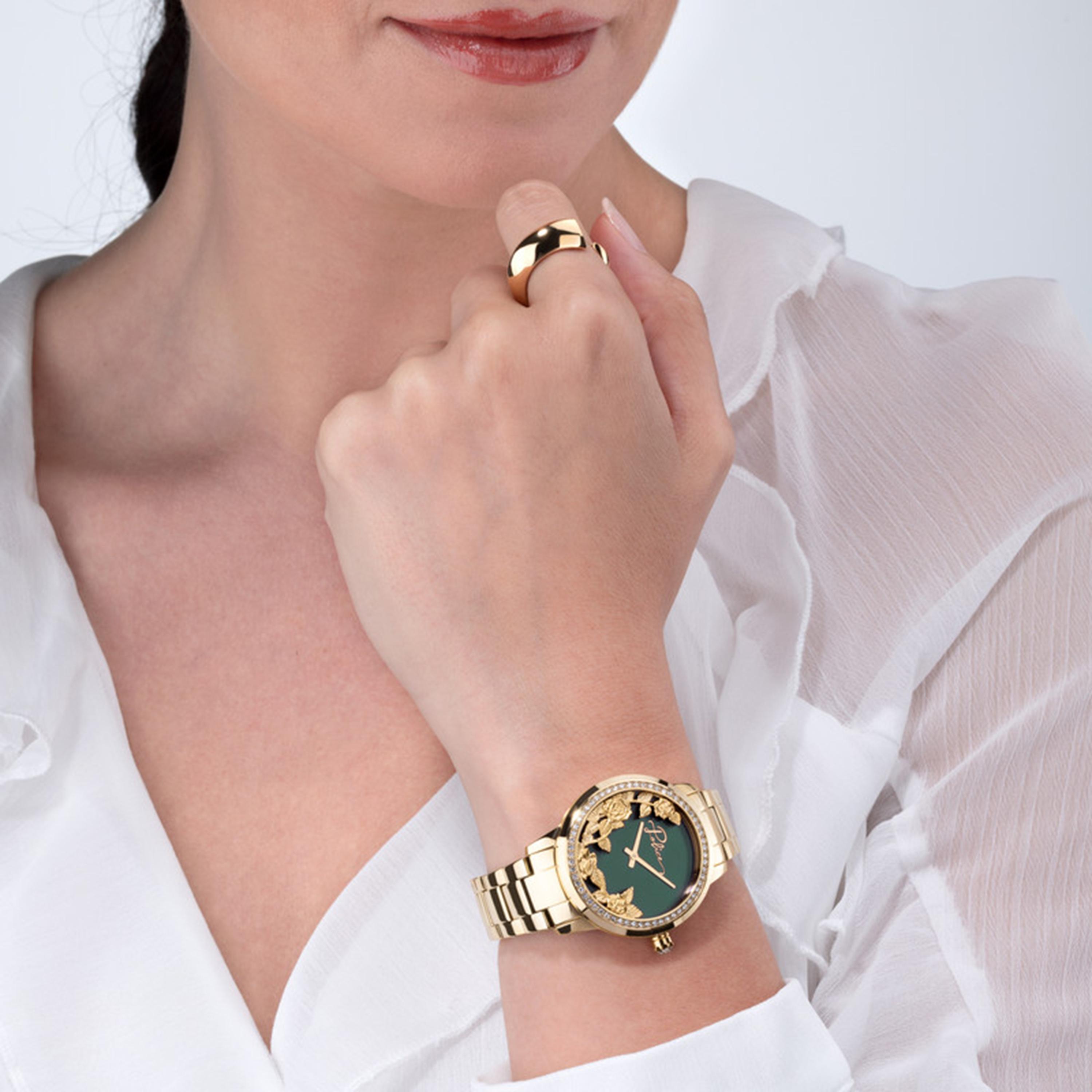 ساعة بوليس للنساء 34 ملم ذهبية أنالوج من الستانلس ستيل | PEWLG2202203-women-watchesandjewellery-watches-image-4
