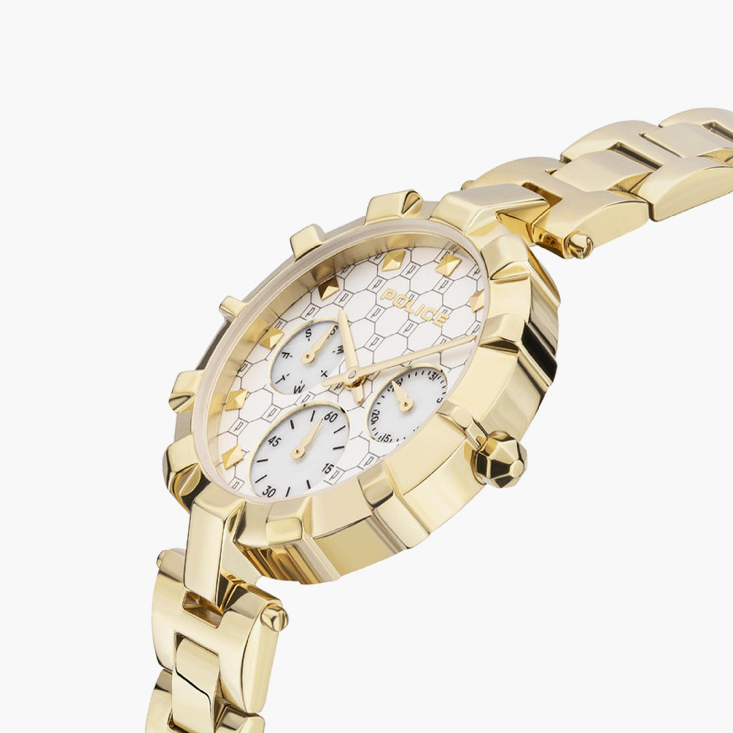 ساعة بوليس للنساء 34 ملم ذهبية أنالوج من الستانلس ستيل | PEWLK2116401-women-watchesandjewellery-watches-image-2